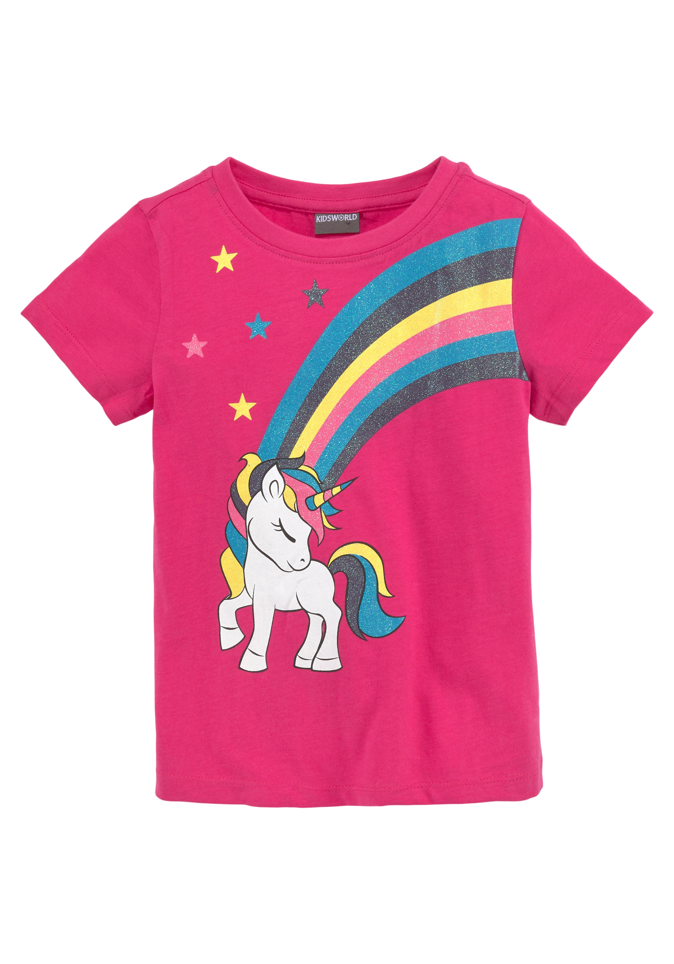 KIDSWORLD T-Shirt »Einhorn mit Regenbogen«, für kleine Mädchen