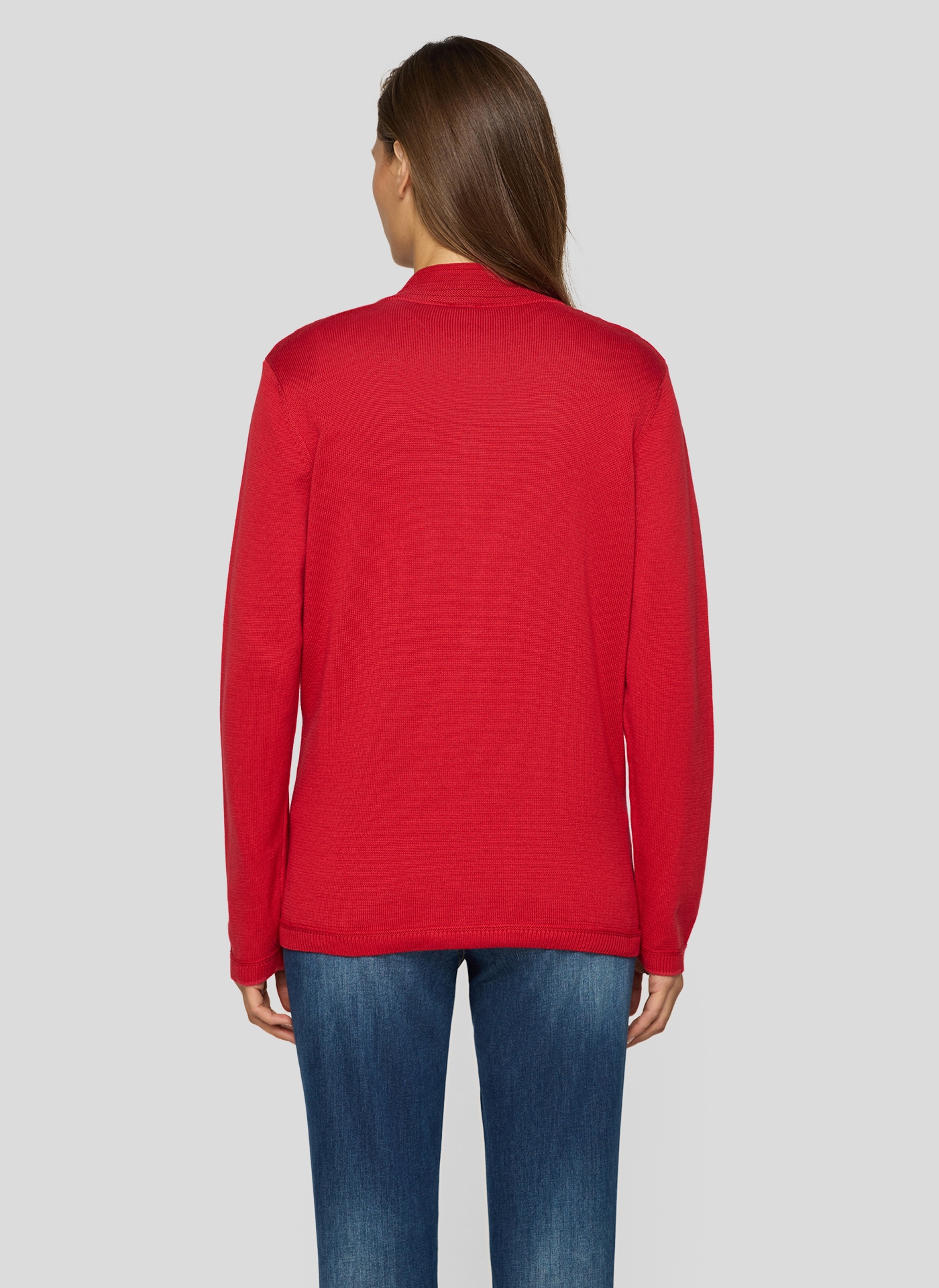 Rabe Strickjacke mit Reissverschluss und Stehkragen