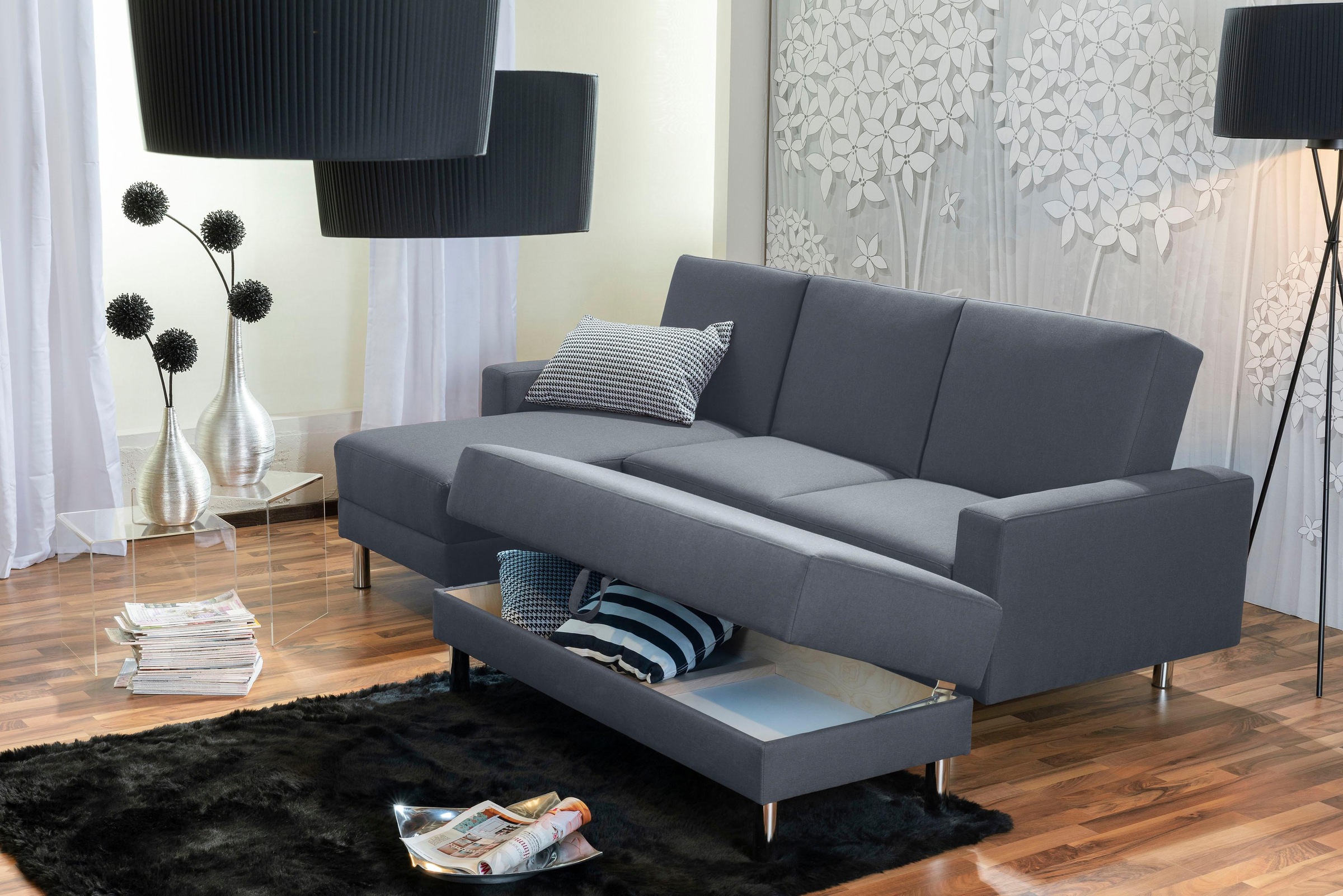 Max Winzer® Schlafsofa »Just Fresh«, mit Rückenverstellung, inklusive Stauraumhocker
