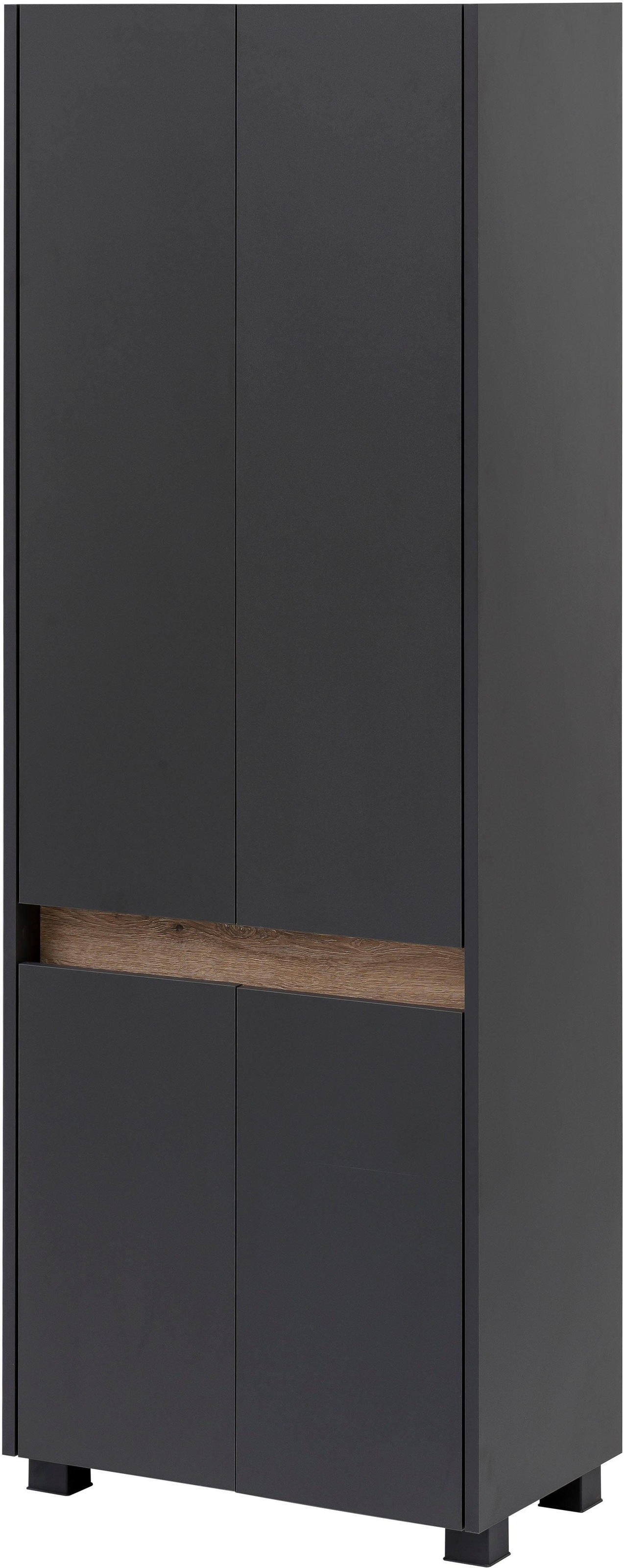 Image of Schildmeyer Hochschrank »Cosmo«, Breite 57 cm, Badezimmerschrank mit griffloser Optik, Blende im modernen Wildeiche-Look, praktischer Stauraum durch mehrere Einlegeböden bei Ackermann Versand Schweiz