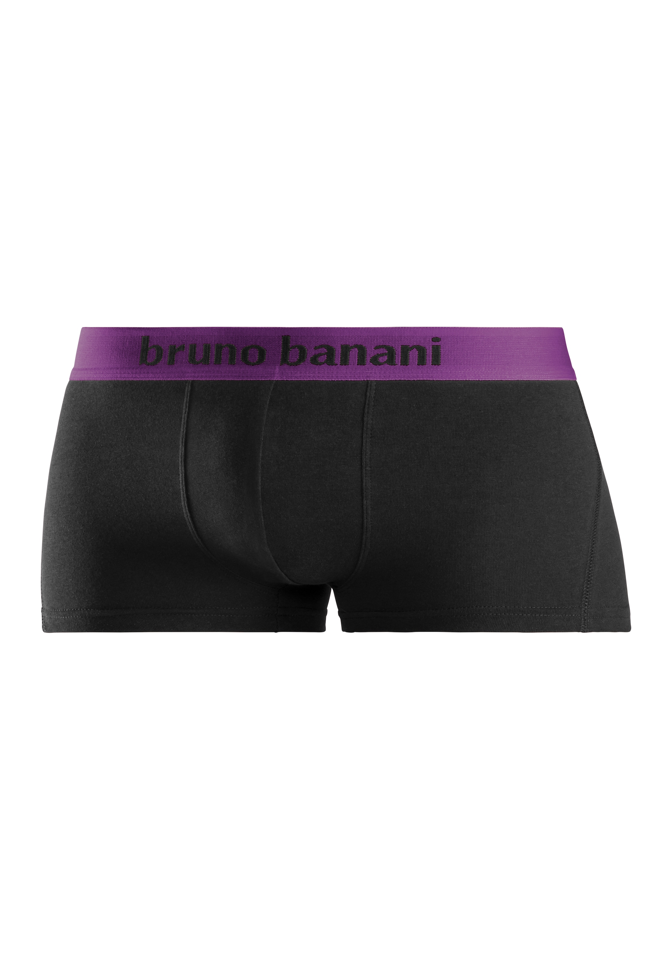 Bruno Banani Hipster, (Packung, 4 St.), knapp sitzende Boxershorts mit Logo Webbund aus Baumwollmischung