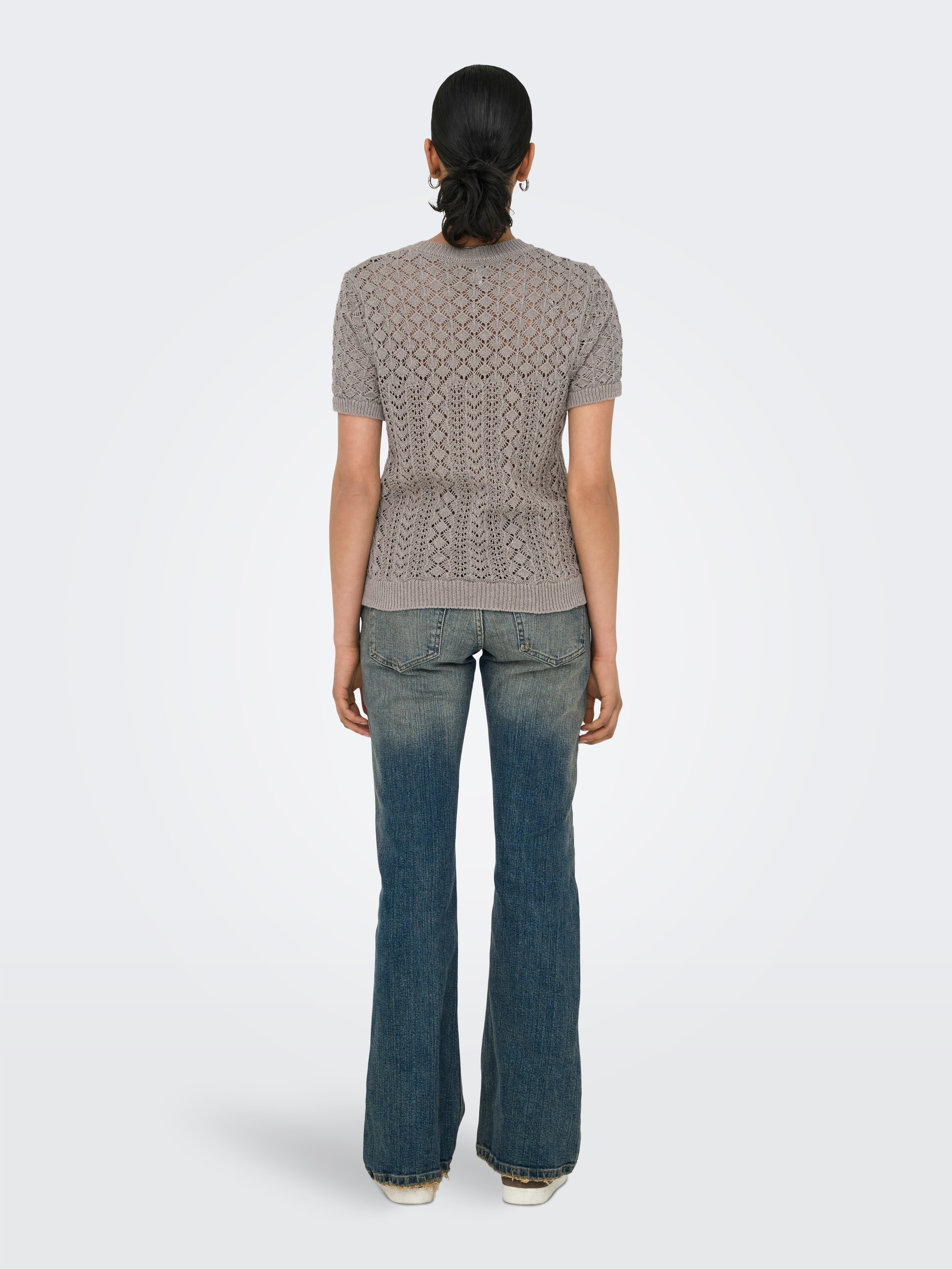 ONLY Pull à manches courtes »ONLSAGA LIFE SS O-NECK KNT NOOS« Baumwollmischung, regular fit