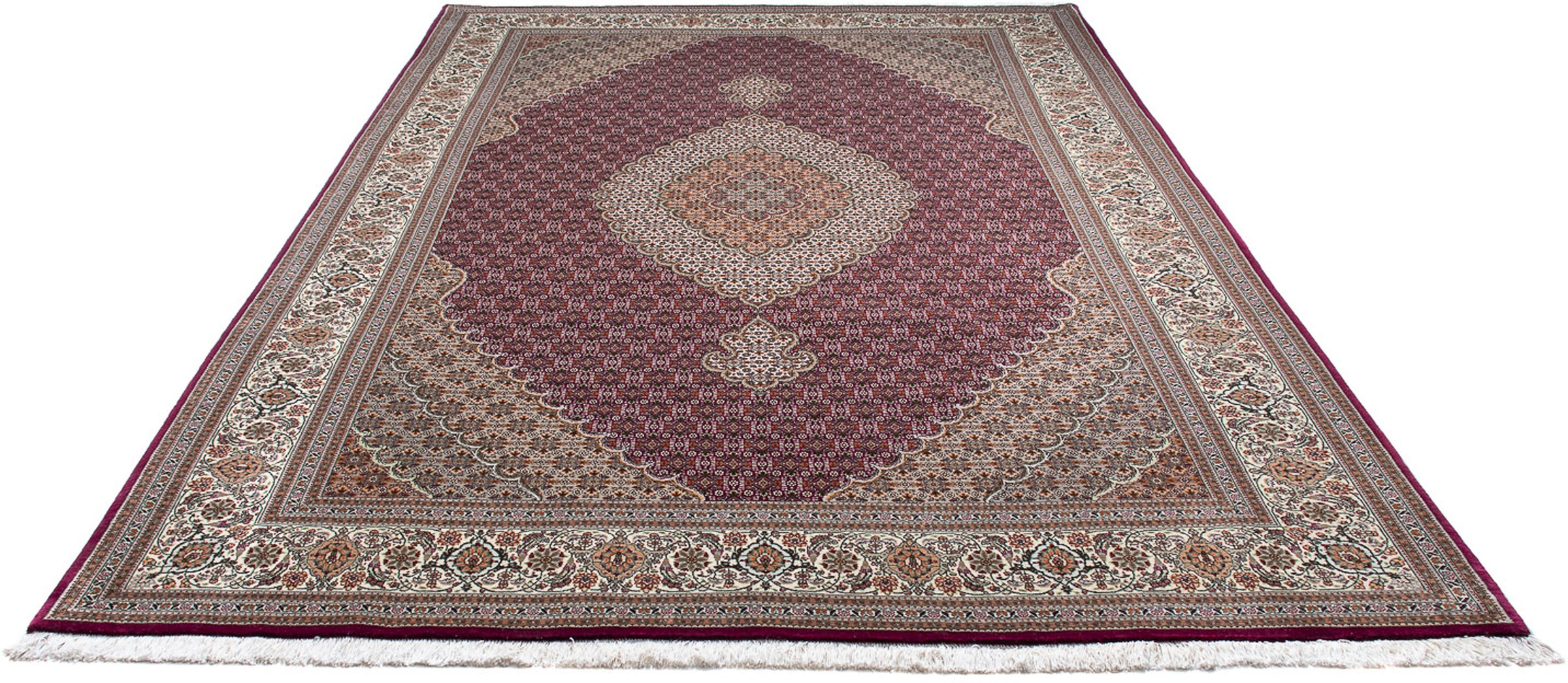 Image of morgenland Orientteppich »Perser - Täbriz - 302 x 203 cm - dunkelrot«, rechteckig, 10 mm Höhe, Wohnzimmer, Handgeknüpft, Einzelstück mit Zertifikat bei Ackermann Versand Schweiz