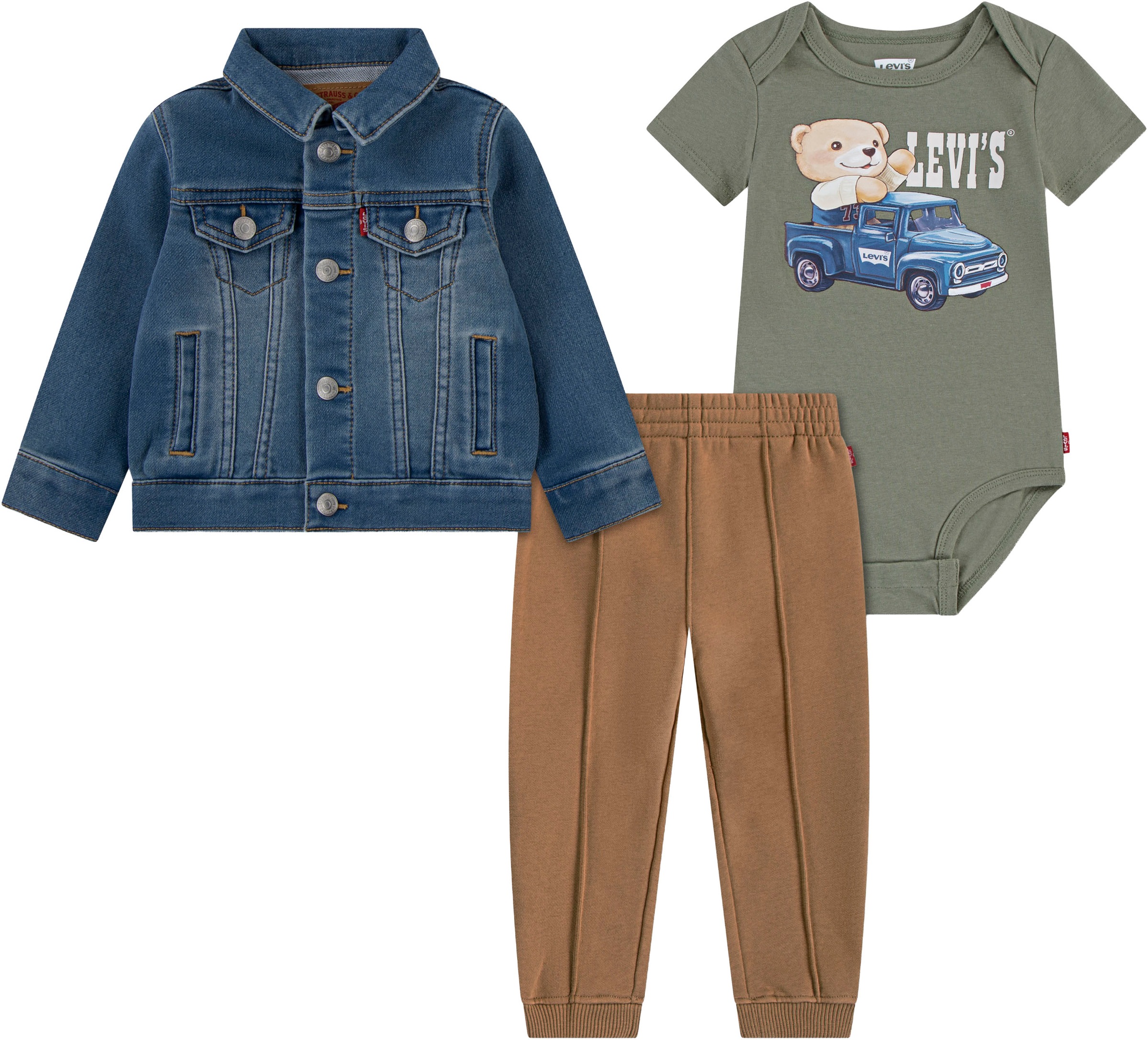 Image of Levis Kids Body & Hose "LVB TRUCKER, TEE,JOGGER" 3 Stk. und Jeansjacke, for Boys
