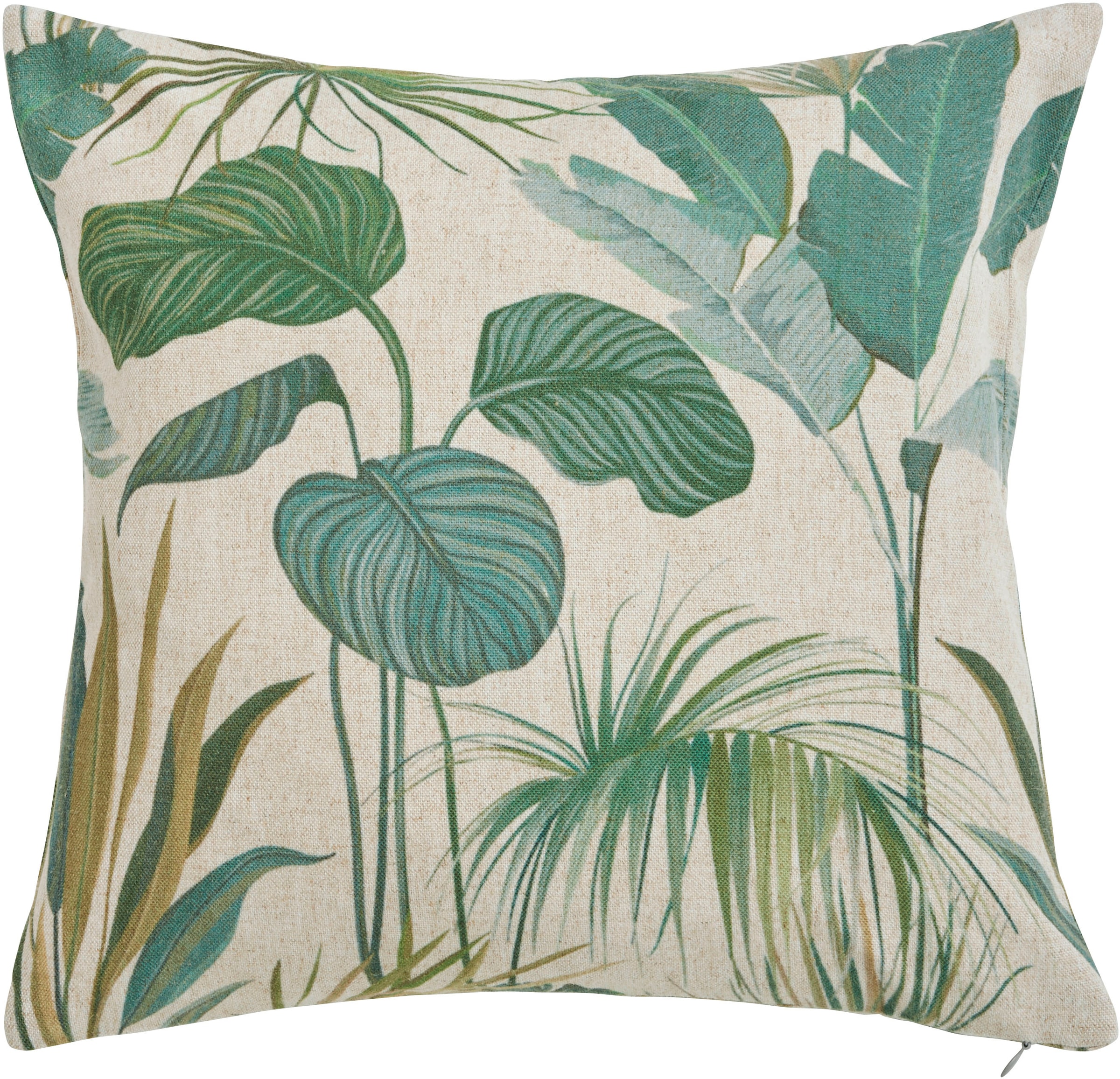 Image of done. Kissenhülle "Tropical Flowers" Beidseitig bedruckte Kissenhülle aus Canvas-Stoff mit Leinenanteil