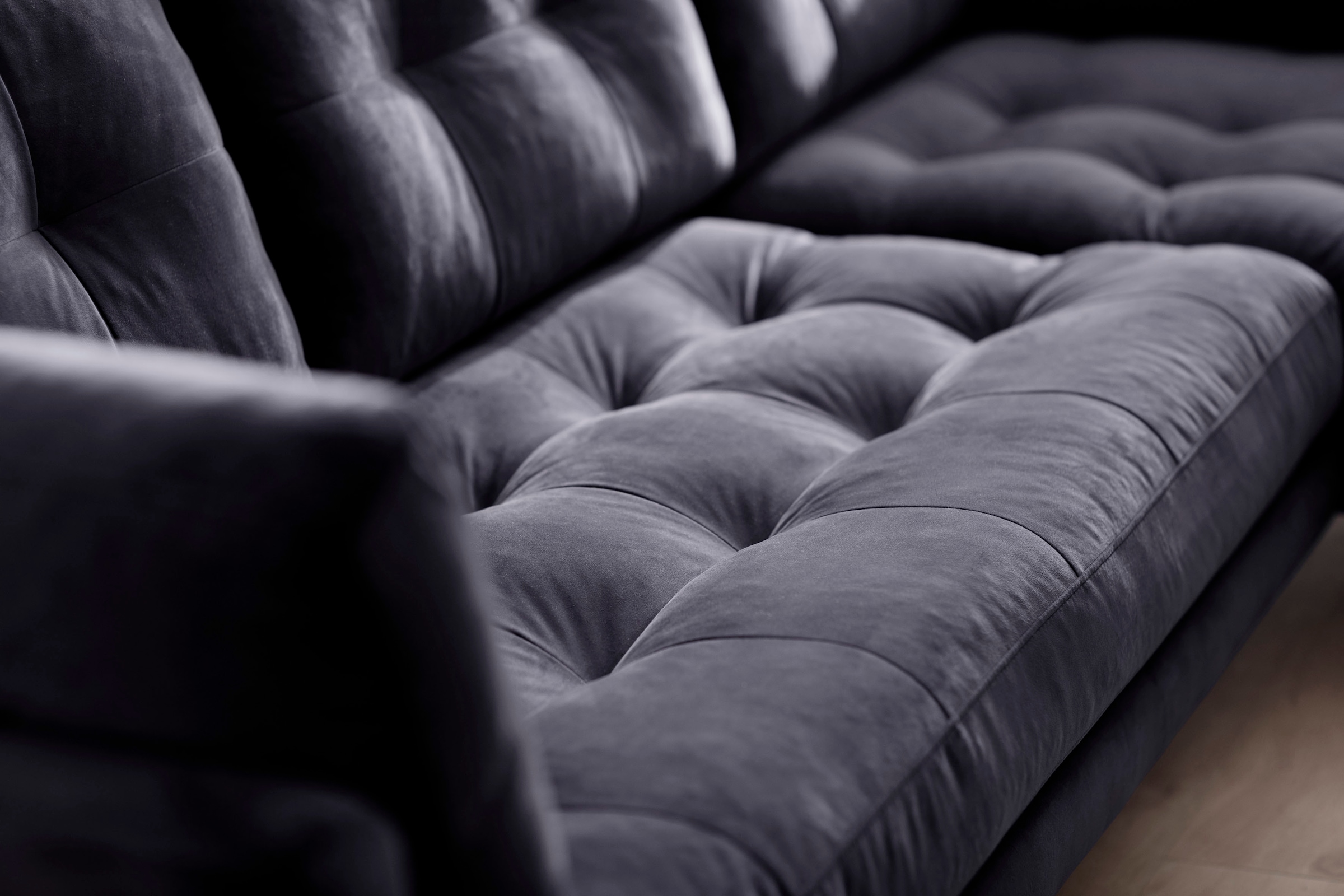 Trends by HG Canapé d'angle »Landau L-Form« in Cord-Stoff mit Metallfuss