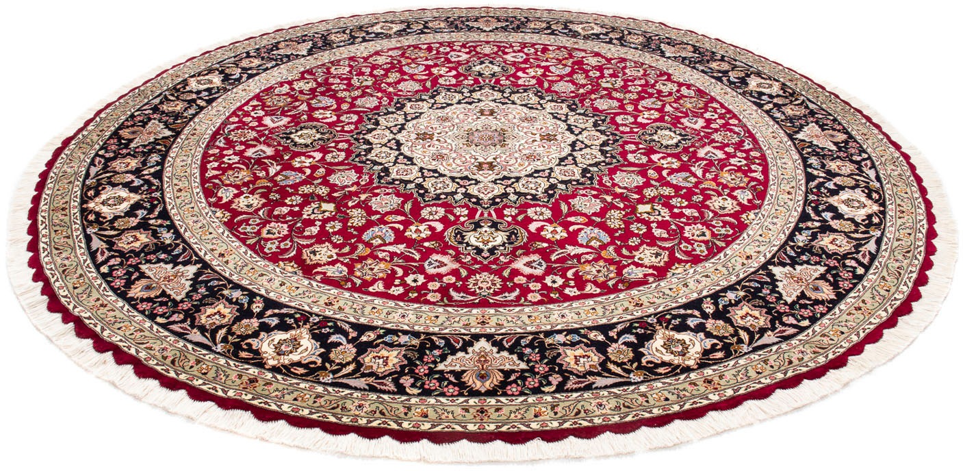 Image of morgenland Orientteppich »Perser - Täbriz - Royal rund - 245 x 245 cm - dunkelrot«, rund, 7 mm Höhe, Wohnzimmer, Handgeknüpft, Einzelstück mit Zertifikat bei Ackermann Versand Schweiz