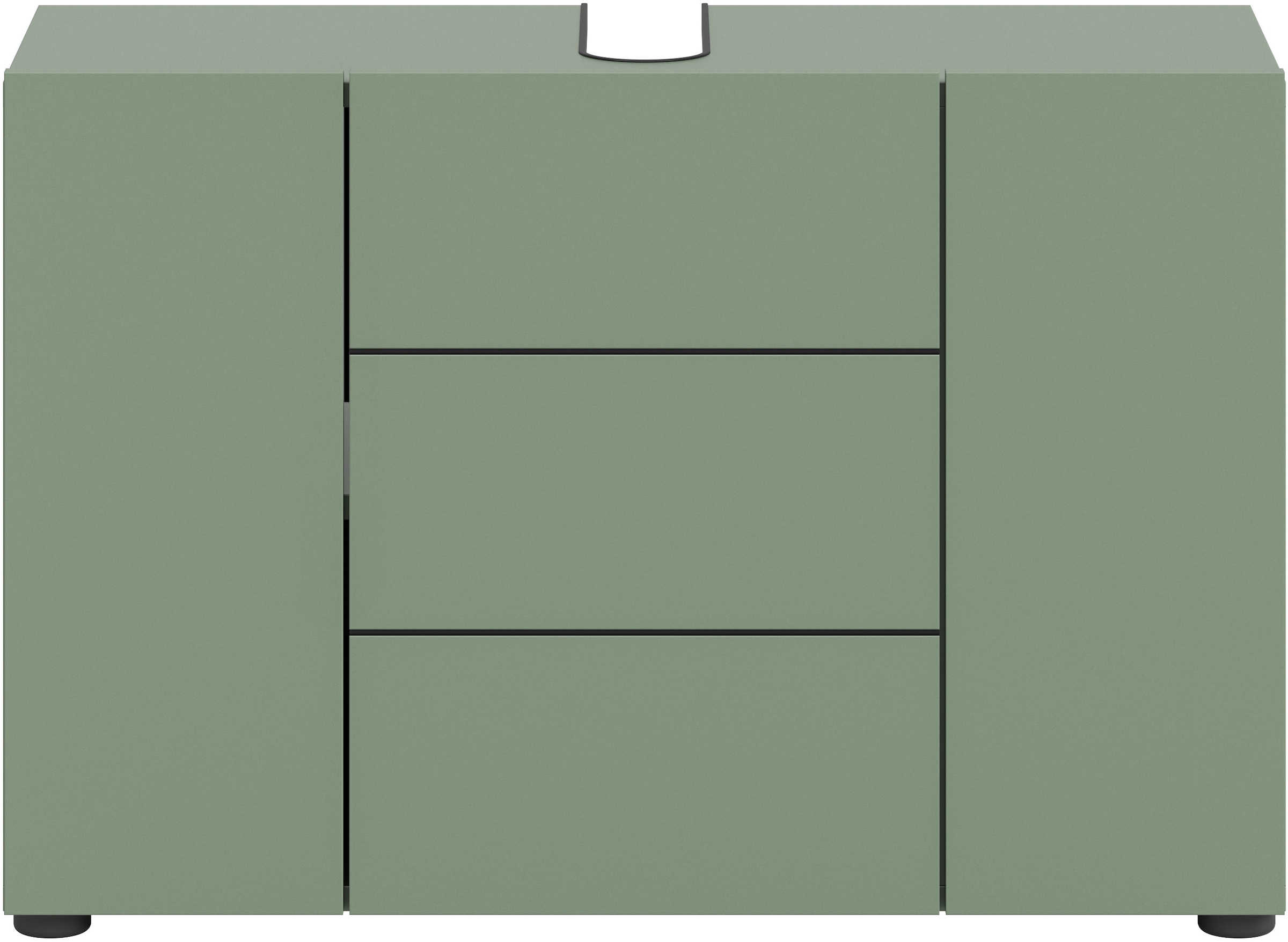 welltime Armoire sous lavabo »BIEL, Breite: 82 cm, 3 Türen, 4 Fächer, Siphonausschnitt« 1 cuis tlg. meuble sous lavabo, meuble bas, WBU, salle de bain, bain