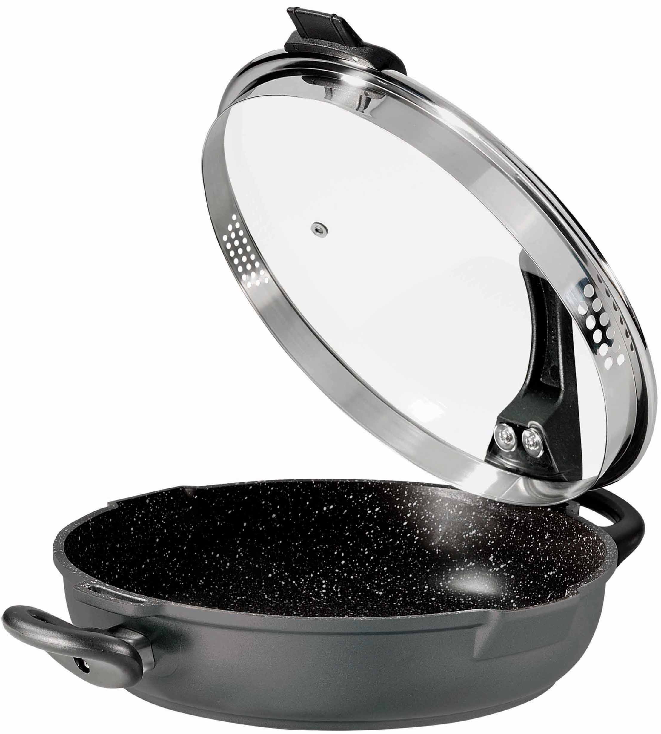 Image of STONELINE Servierpfanne, Aluminiumguss, Ø 28 cm, Siebglasdeckel, Induktion bei Ackermann Versand Schweiz