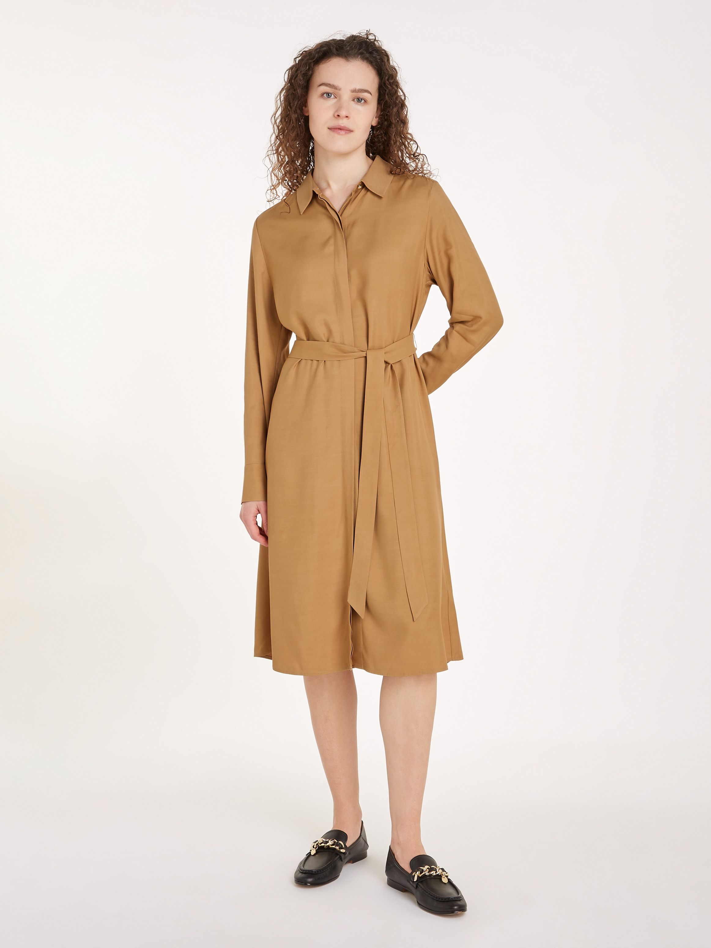 Tommy Hilfiger Hemdblusenkleid »FLUID VISCOSE SHIRT DRESS«, fliessende Viskose Qualität