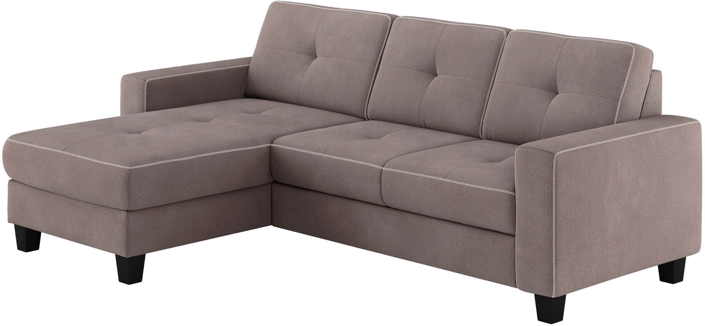 Places of Style Ecksofa »Varese L-Form«, wahlweise mit Bettfunktion und Bettkasten