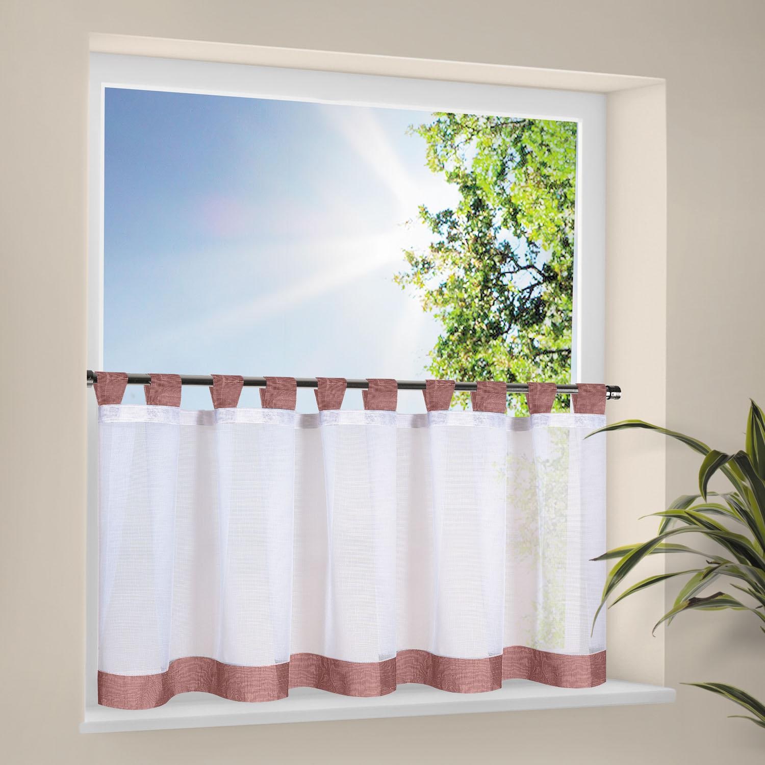 Image of Happy Home Scheibengardine "CARA" Schlaufen 1 Stk. tlg. HxB: 50x150, Webware "Made in Germany"