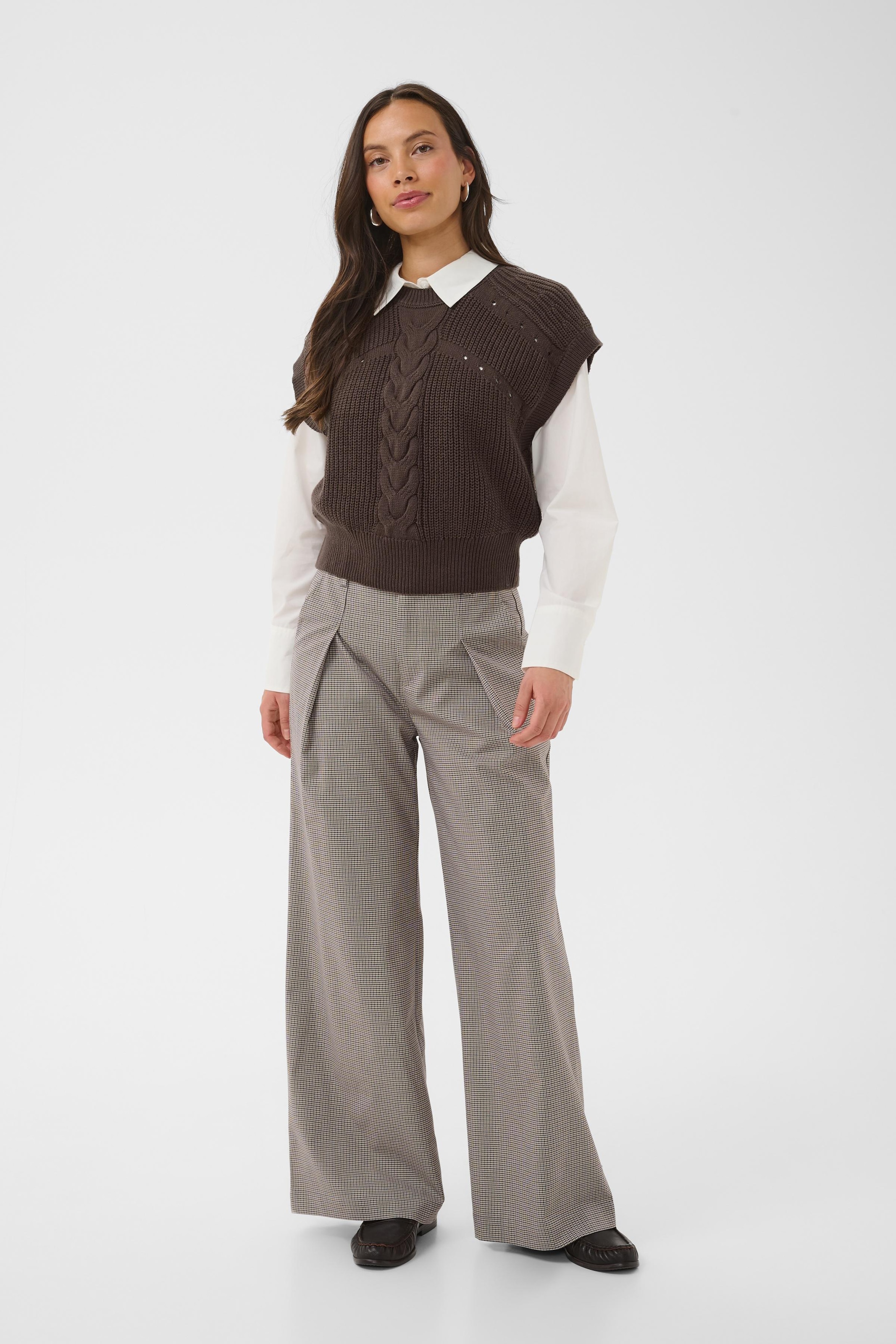 Saint Tropez Pull-over »TruneSZ Vest« Mélange de coton, coupe ample