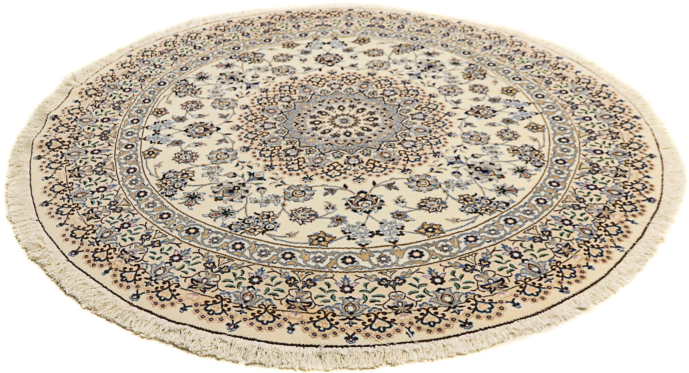 Image of morgenland Orientteppich »Perser - Nain - Royal rund - 200 x 200 cm - beige«, rund, 10 mm Höhe, Wohnzimmer, Handgeknüpft, Einzelstück mit Zertifikat bei Ackermann Versand Schweiz