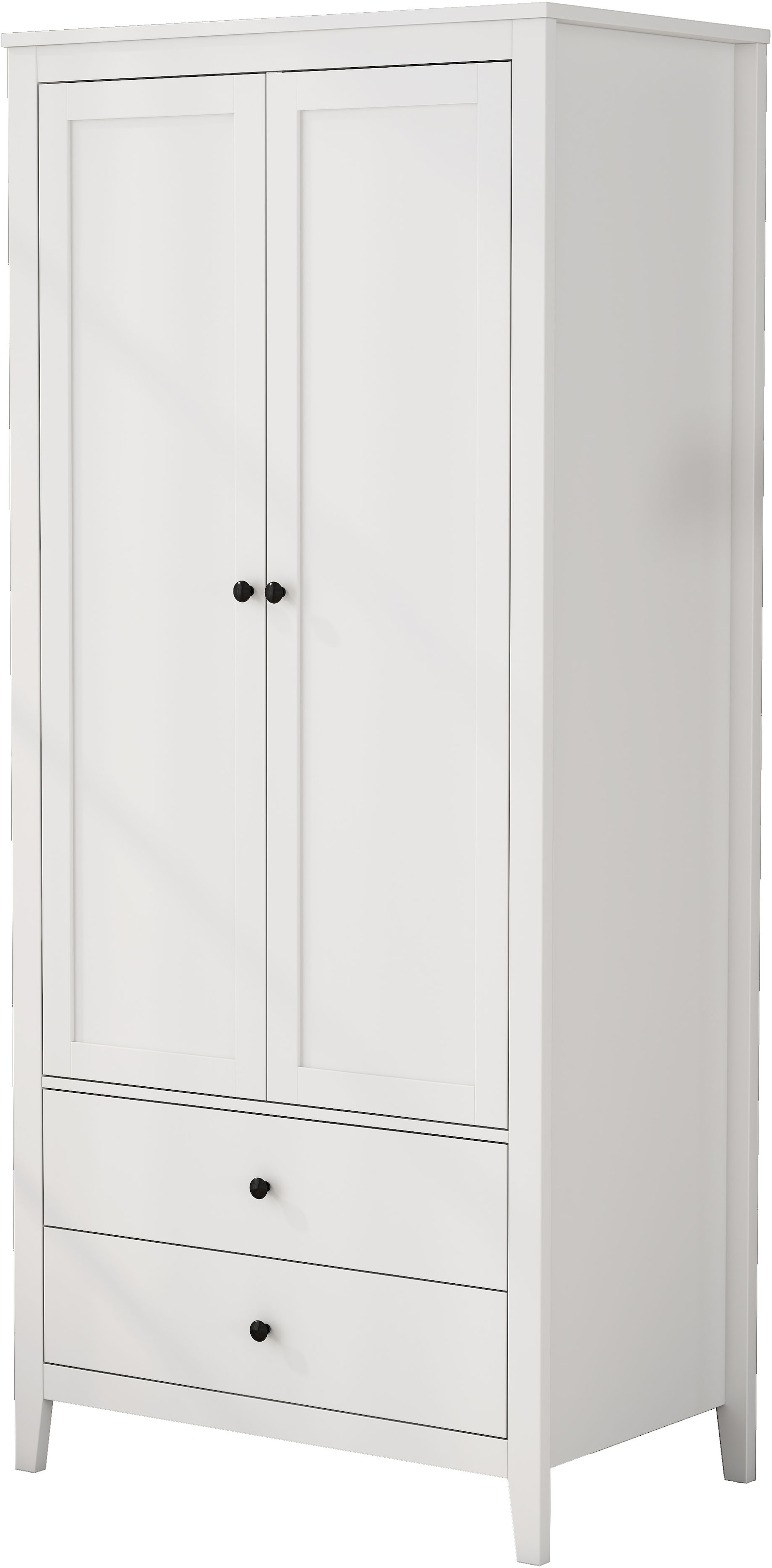 GOODproduct Kleiderschrank »Borkum Schlafzimmerschrank Garderobe Landhaus Bestseller weiss« hochwertige schwarze Griffe aus Metall, 