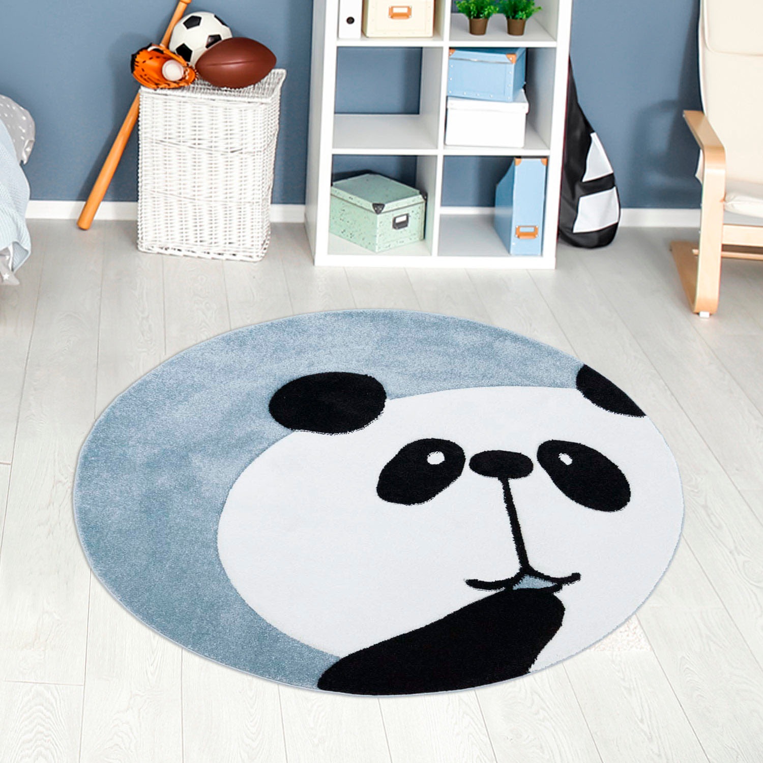 Image of Carpet City Kinderteppich "Bueno Kids 1389" rund 13 mm Höhe Spielteppich, Panda-Bär, 3D-Effekt, Weicher Flor, Pflegeleicht
