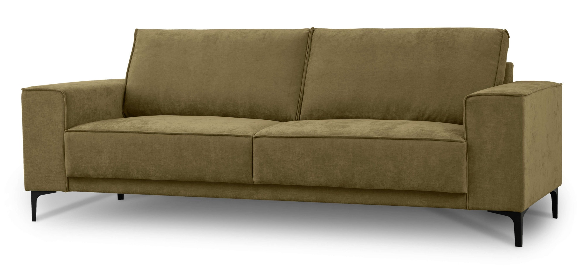 Places of Style 3-Sitzer »3er Sofa Oland, Struktur, Flachgewebe, Luxus-Microfaser, Boucle«, 224 cm, Wellenunterfederung, Skandi-Design, Metallfüsse