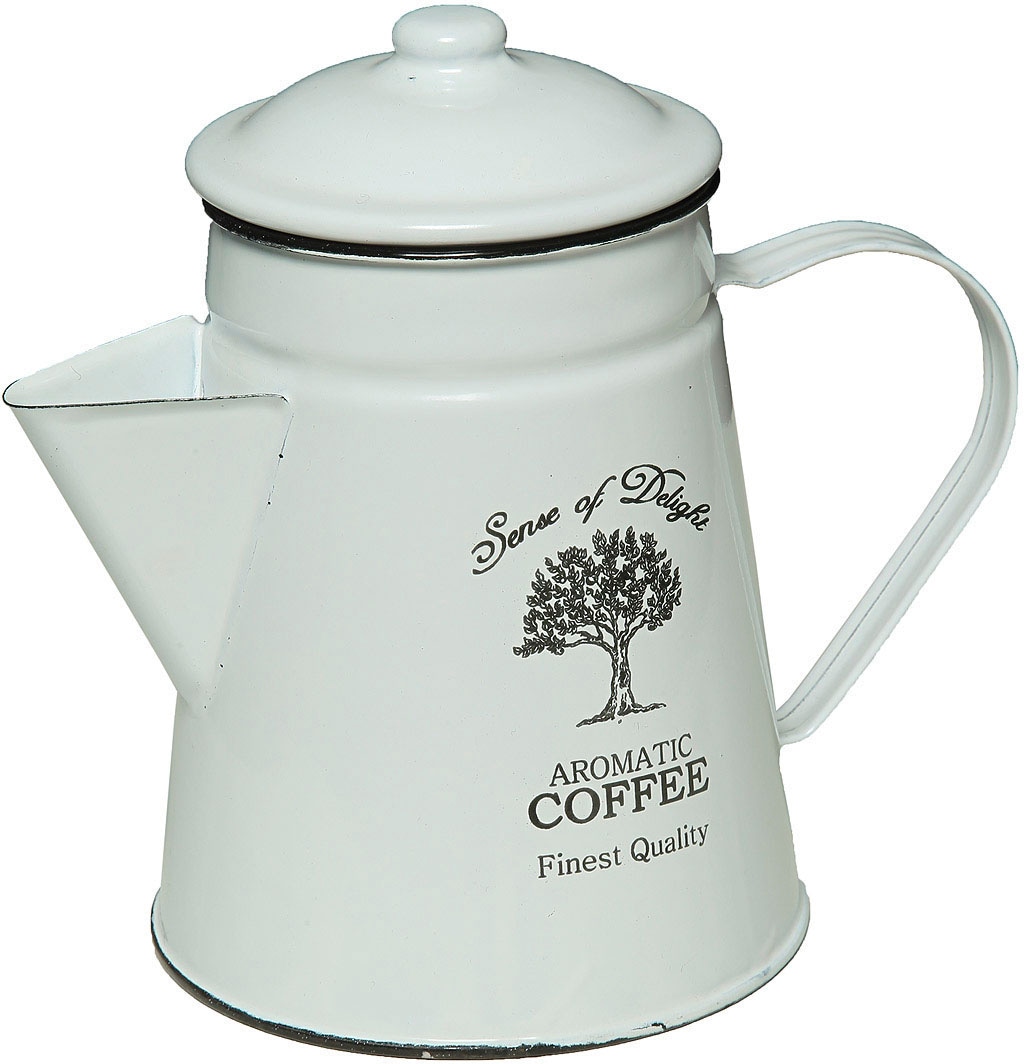 Kanne »Kaffeekanne aus Emaille in Antikweiss«, (1)