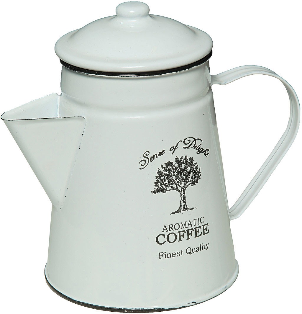 Image of Ambiente Haus Kanne "Kaffeekanne aus Emaille in Antikweiss" 1 Stk. tlg.