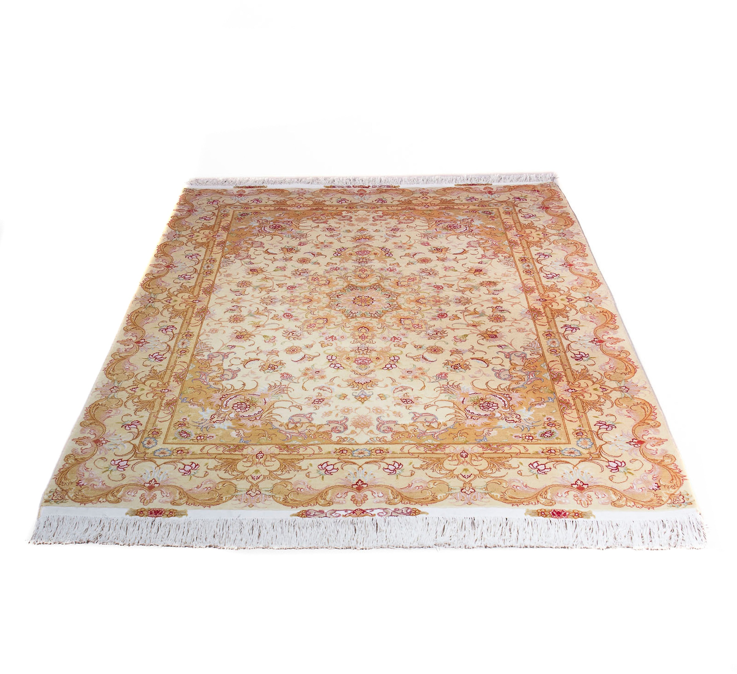 Image of morgenland Orientteppich »Perser - Täbriz - Premium - 200 x 150 cm - beige«, rechteckig, 6 mm Höhe, Wohnzimmer, Handgeknüpft, Einzelstück mit Zertifikat bei Ackermann Versand Schweiz