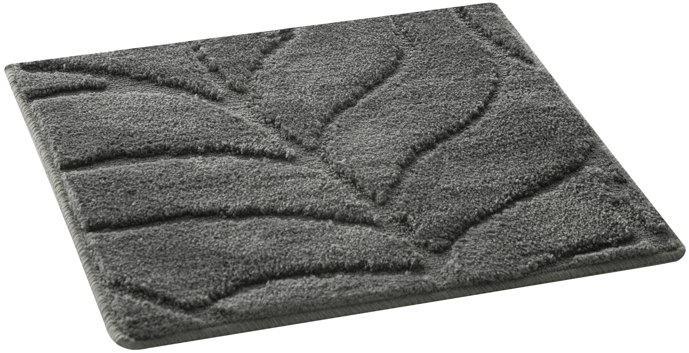 my home Badematte »Epense, Badvorleger, Badezimmer Teppich, Duschvorleger«, rutschhemmend beschichtet, fussbodenheizungsgeeignet-schnell trocknend, Badteppich, Uni Farben, Blätter, Blattstruktur, Hoch-Tief Effekt