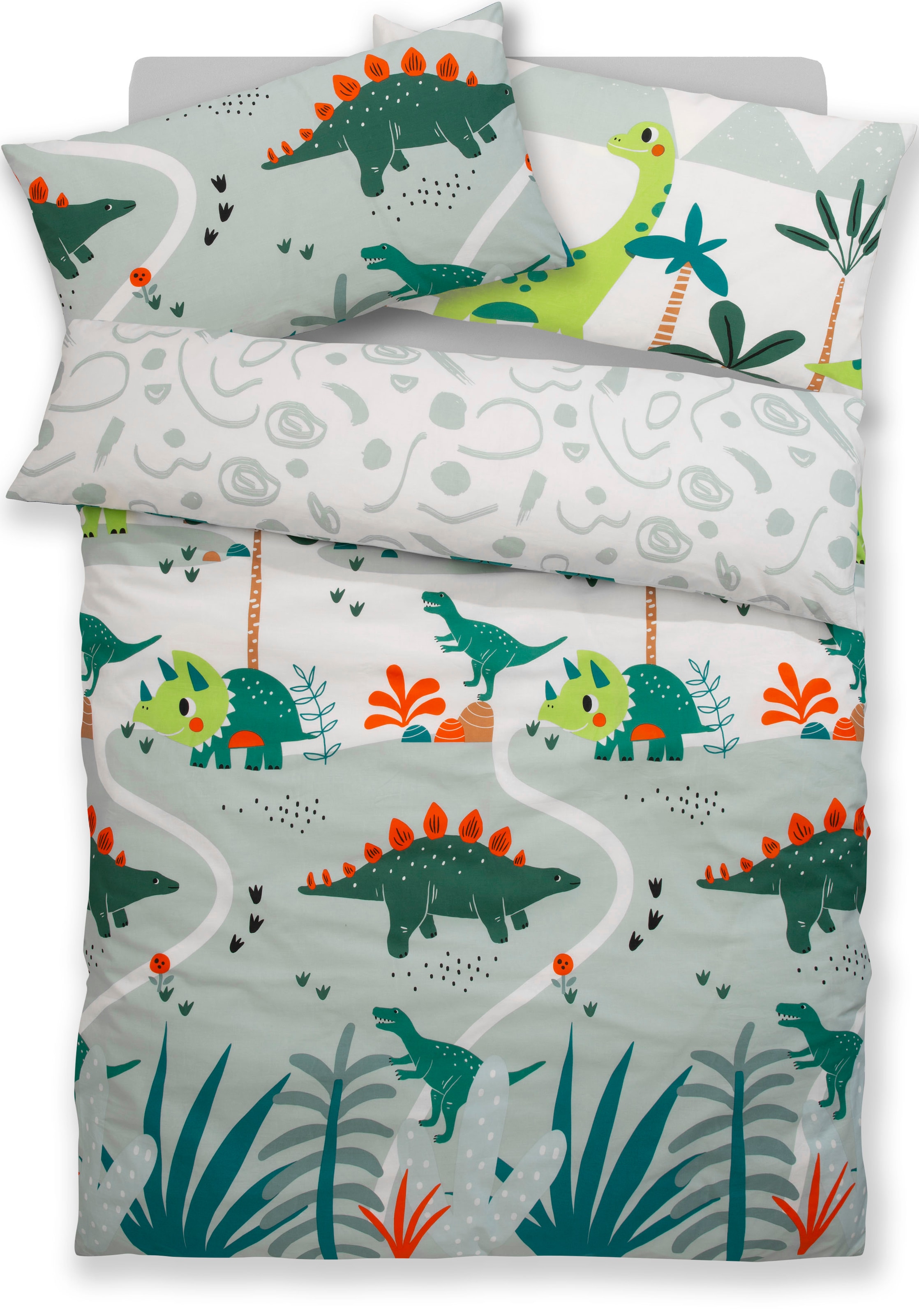 Lüttenhütt Kinderbettwäsche »CUDDLEE«, (2 tlg.), in vielen Designs verfügbar: Dino,Einhorn,Weltraum,Baustelle