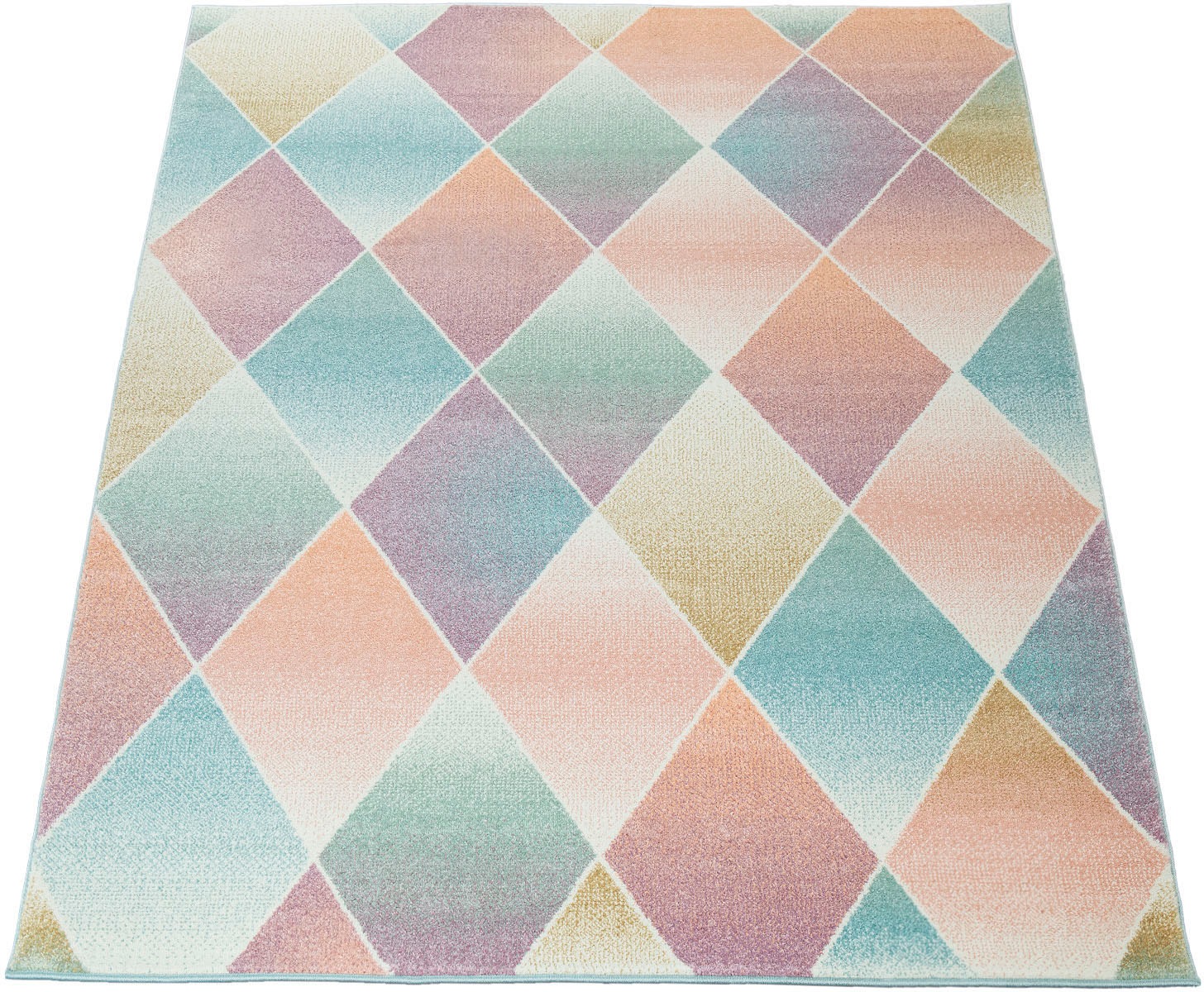 Image of Paco Home Teppich »Kosy 313«, rechteckig, 14 mm Höhe, Kurzflor, buntes Rauten Design, Pastell-Farben, ideal im Wohnzimmer & Schlafzimmer bei Ackermann Versand Schweiz