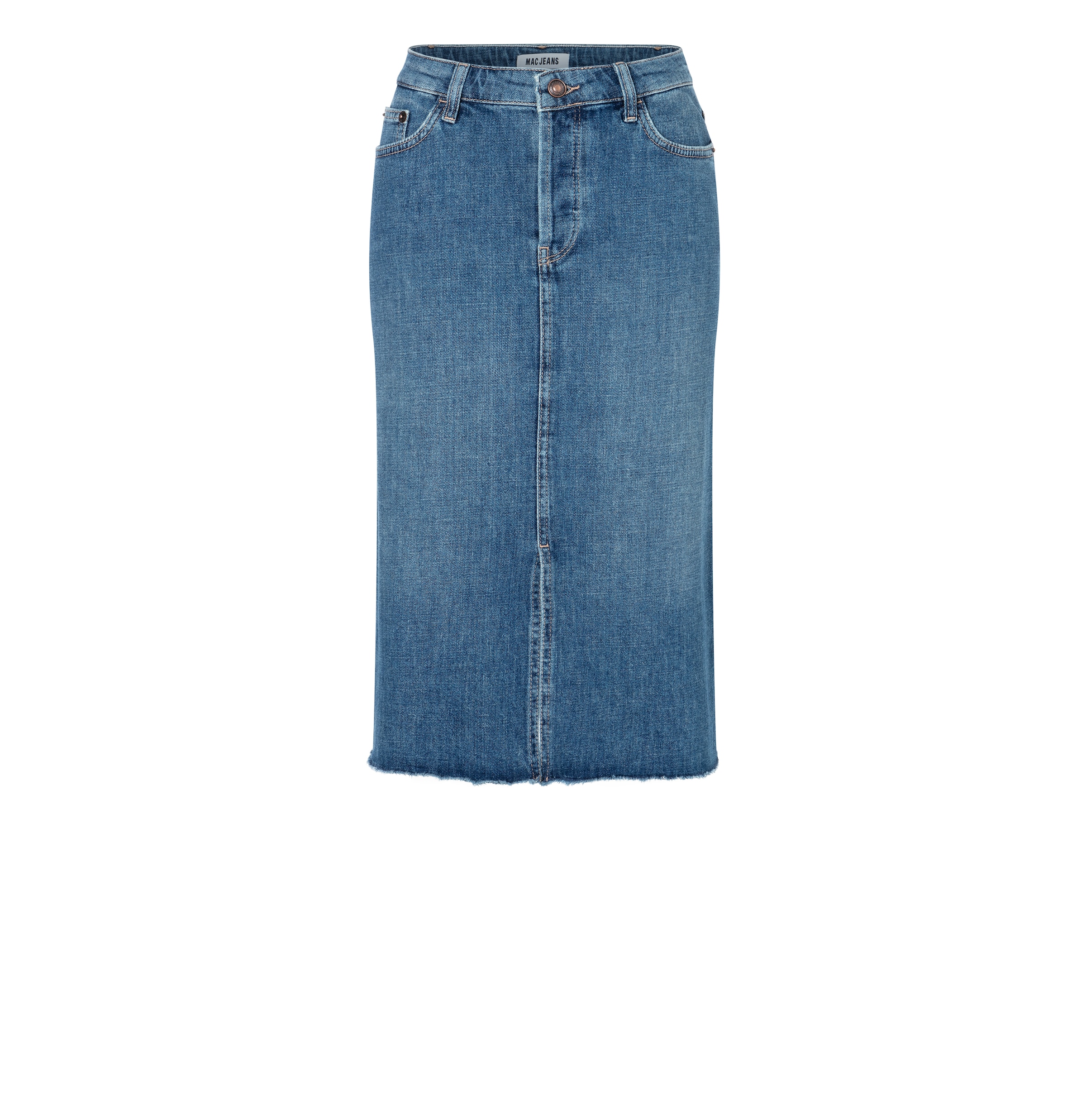 MAC Jupe midi »MIDI SKIRT fringe« im Five-Pocket Style