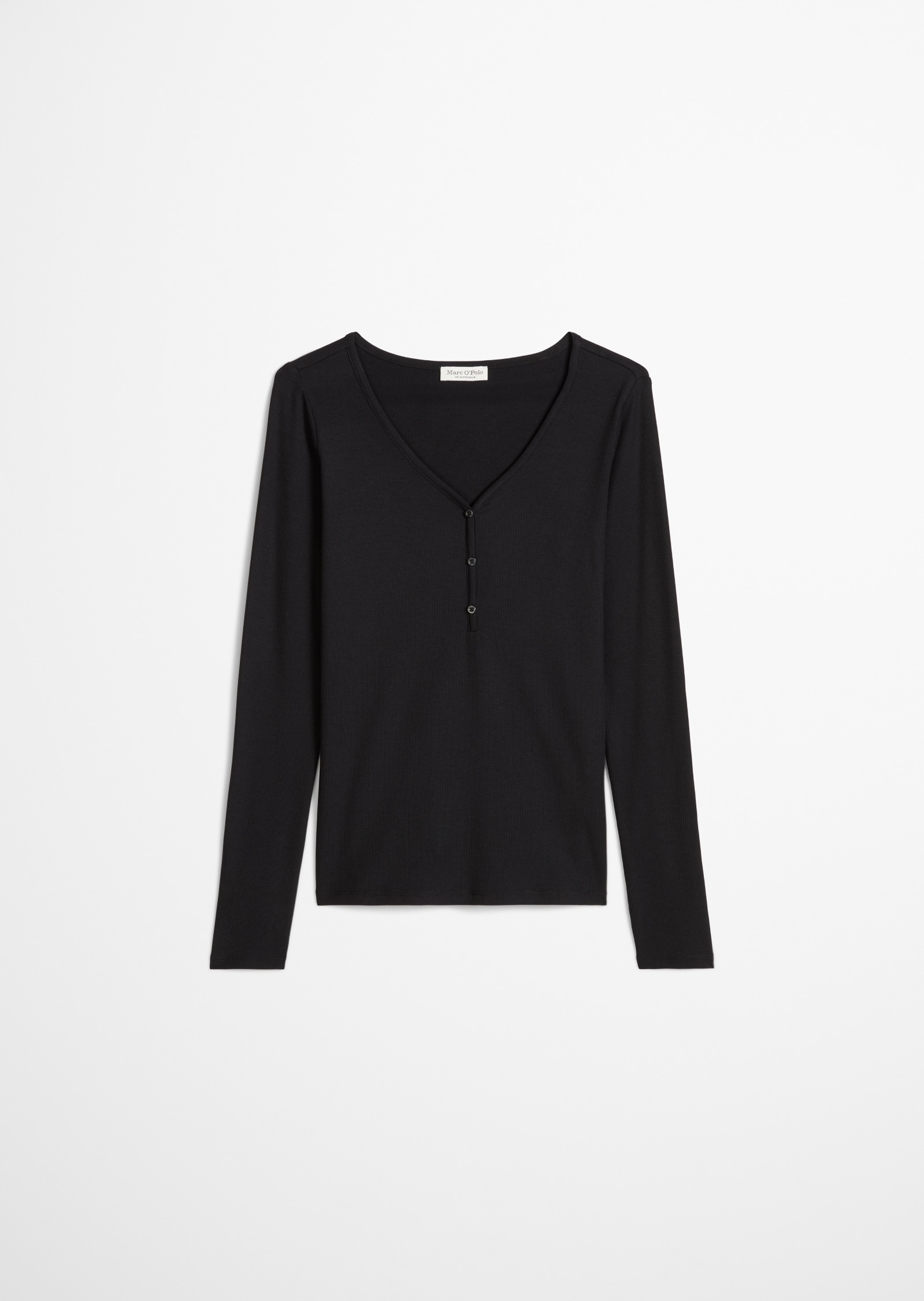 Marc O'Polo Langarmshirt eng anliegende Passform, mit Langarm, im Rippdesign, für Homewear