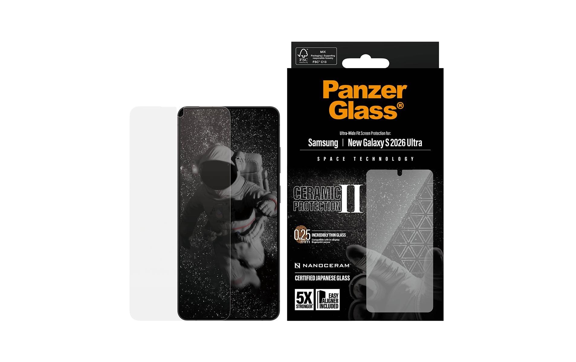 PanzerGlass Verre de protection d'écran »Ultra-Wide Fit Screen Protector« für Samsung Galaxy S26 Ultra Displayschutzfolie, Schutzfolie, Bildschirmschutz, kratz- & stossfest