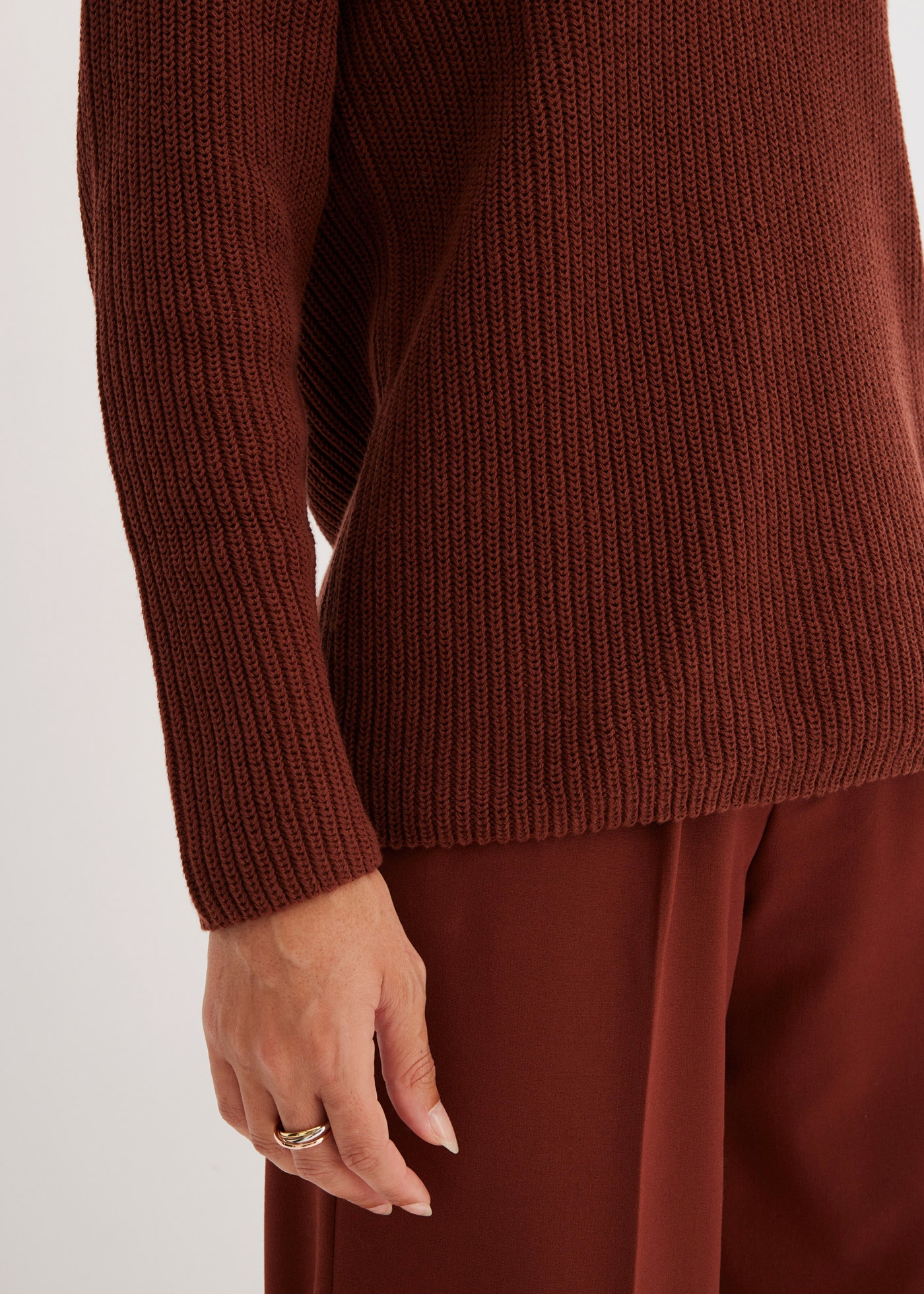 bonprix Strickpullover »Gerippter Pullover aus reiner Baumwolle« aus reiner Baumwolle