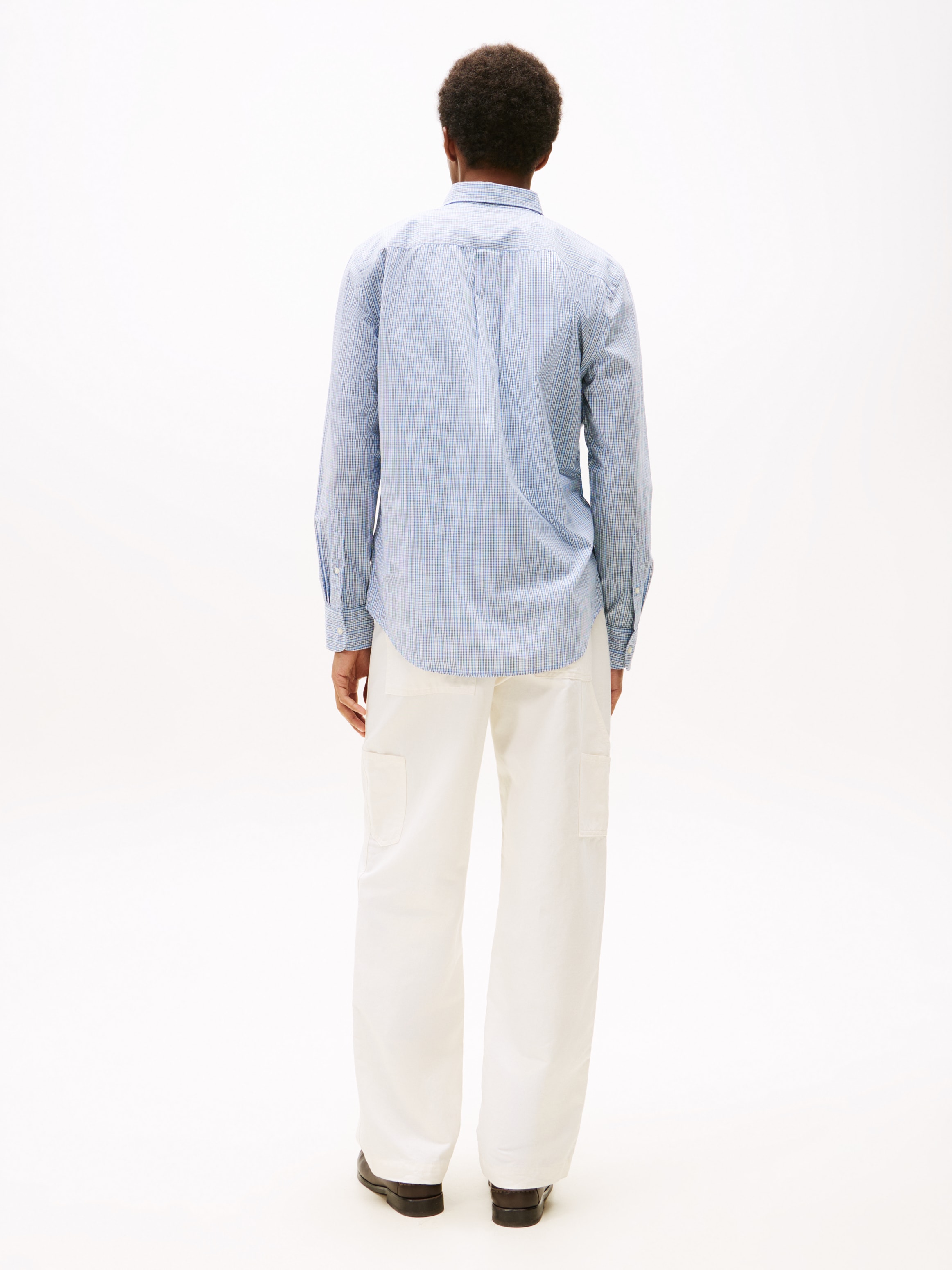 Tommy Hilfiger Chemise à manches longues »FLEX POPLIN SMALL TARTAN SHIRT« regular fit, kleinkariert, Button-down-Kragen