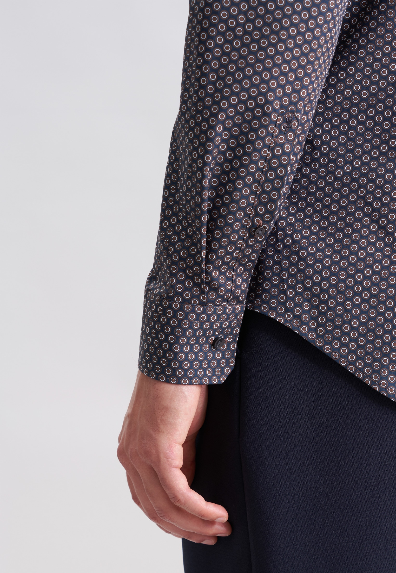 seidensticker Businesshemd »Schwarze Rose« Shaped 1/1 Kentkragen Druck