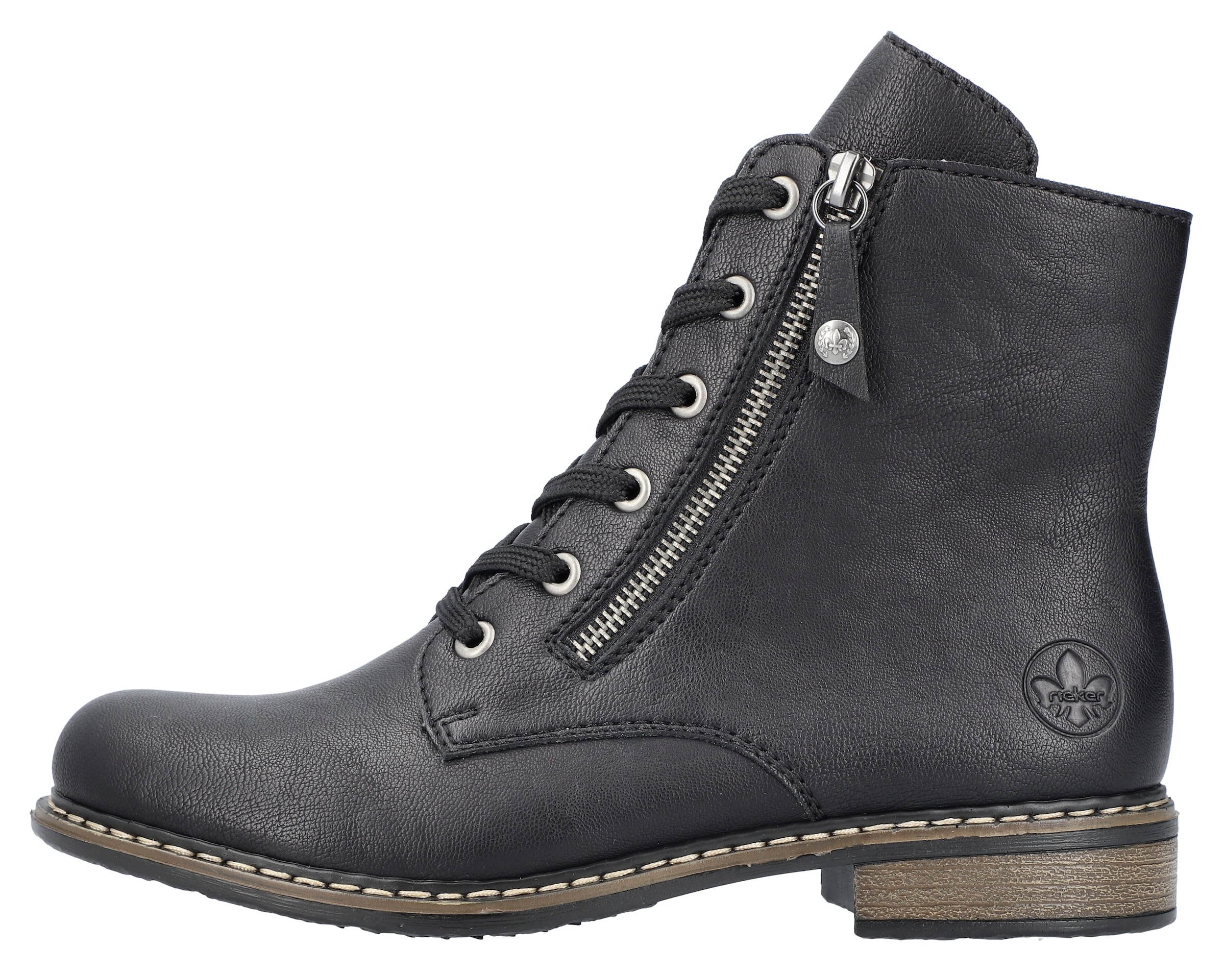 Rieker Stiefelette  Schnürstiefelette, Schnürboots mit Reissverschluss an der Aussenseite