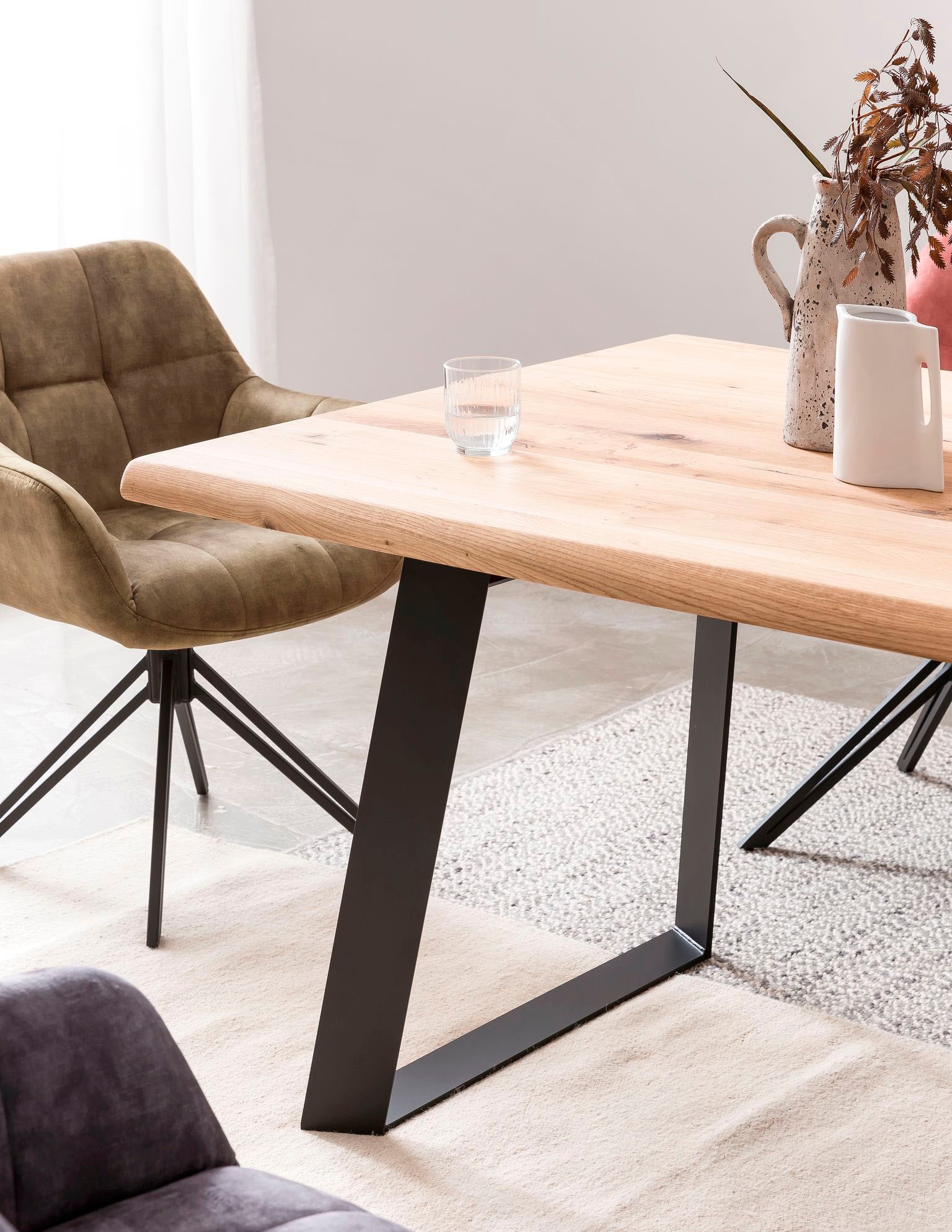 Home affaire Table de salle à manger »Hudson« extensible avec plaque d’extension Hudson