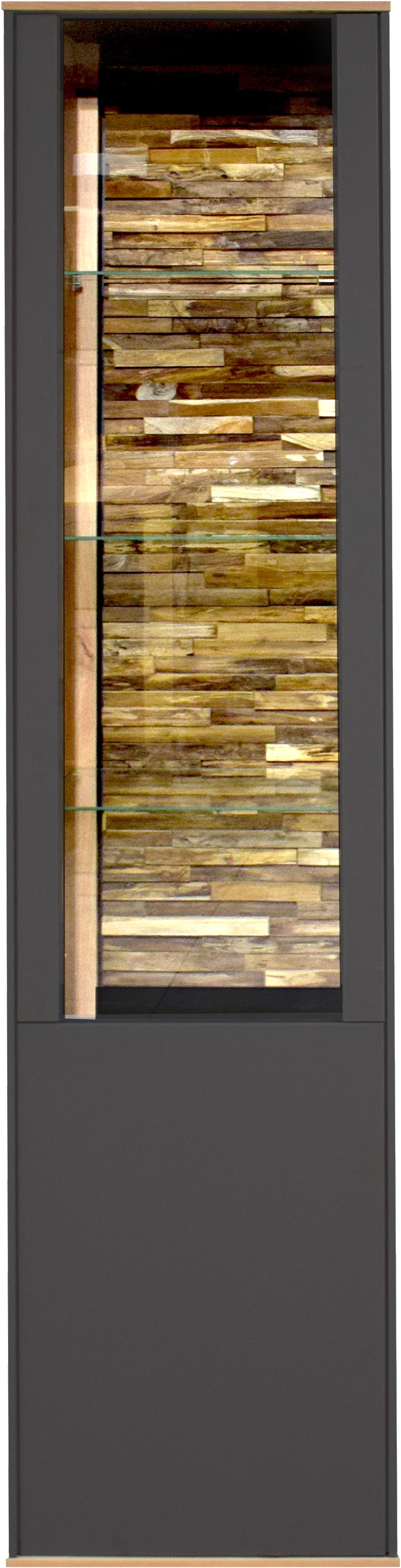 Image of Mäusbacher Standvitrine "Faro" Faro Standvitrine: B 43 cm, Holz/Glas-Tür, LED-Licht, Push to open.
