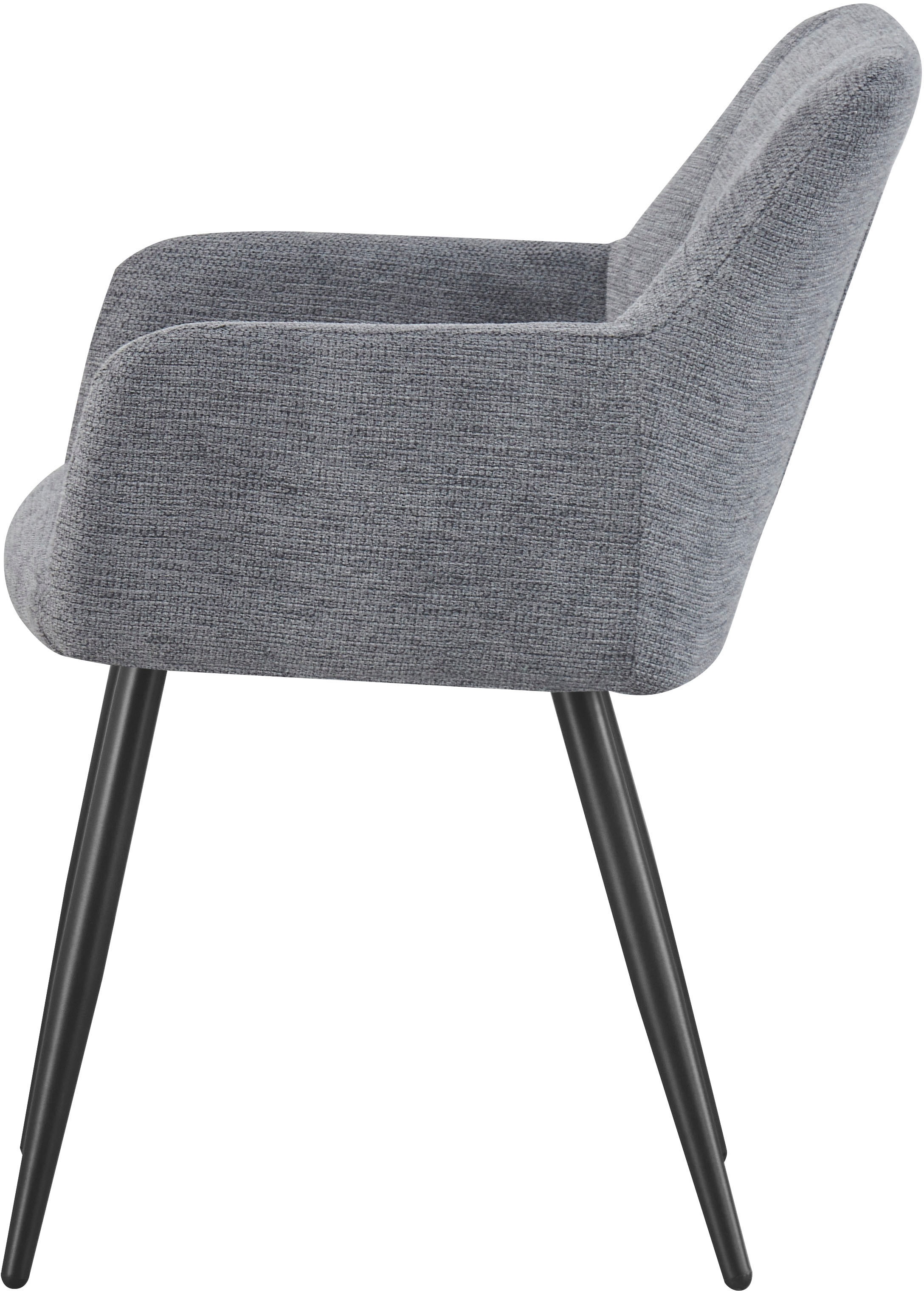 Home affaire Esszimmerstuhl »MILTON, 2er Set, mit Metallgestell in matt schwarz« (Set) 2 Stk.in verschiedenen Farben, Belsatbarkeit pro Stuhl 120 kg, mit Griffloch