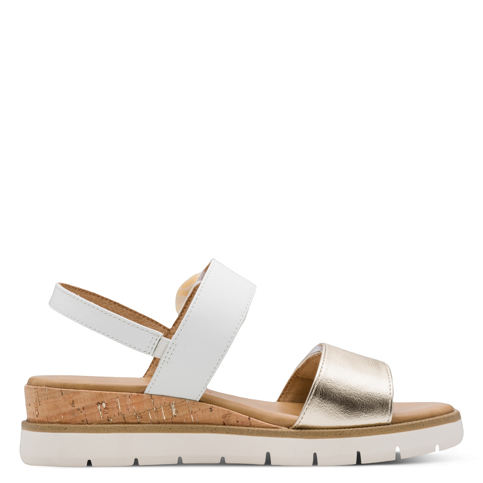 MARCO TOZZI Sandales compensées  Sandale à lanières, chaussure d'été à aspect métallique brillant
