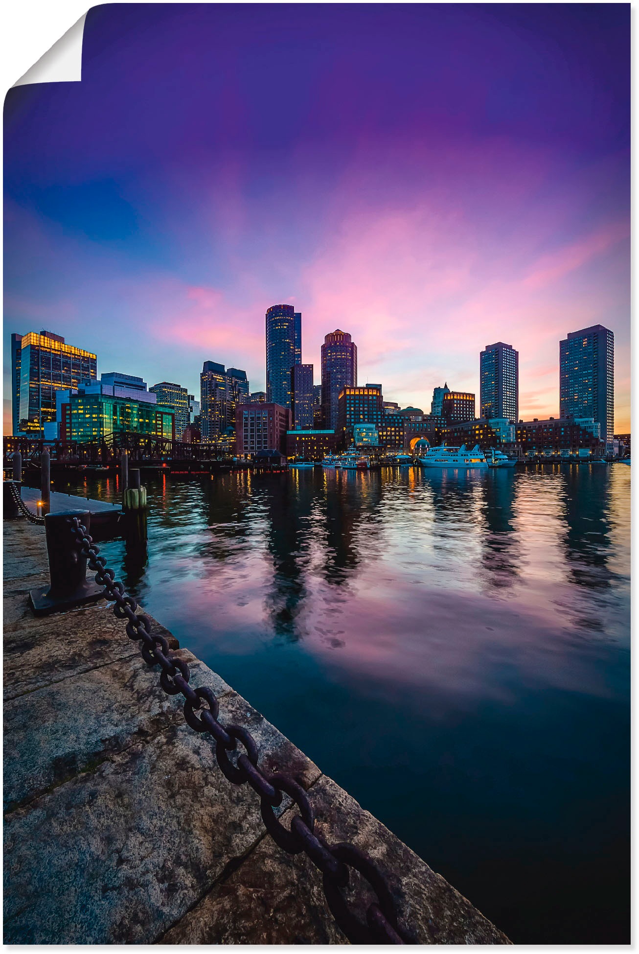 Image of Artland Wandbild »Boston Fan Pier Park & Skyline«, Amerika, (1 St.), in vielen Grössen & Produktarten - Alubild / Outdoorbild für den Aussenbereich, Leinwandbild, Poster, Wandaufkleber / Wandtattoo auch für Badezimmer geeignet bei Ackermann Versand Schwei