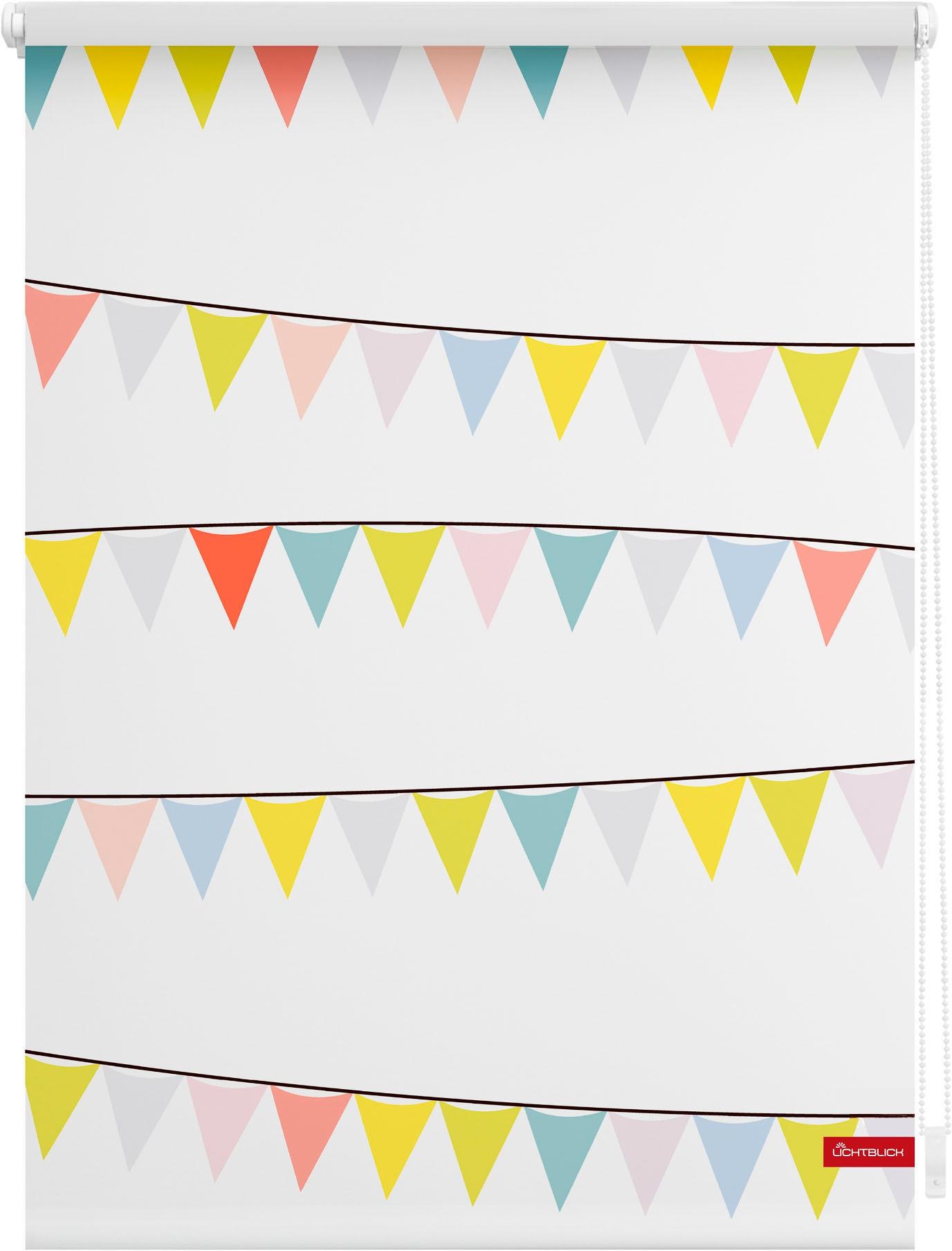 Image of LICHTBLICK ORIGINAL Seitenzugrollo »Klemmfix Motiv Wimpelkette«, Lichtschutz, ohne Bohren, freihängend, bedruckt bei Ackermann Versand Schweiz