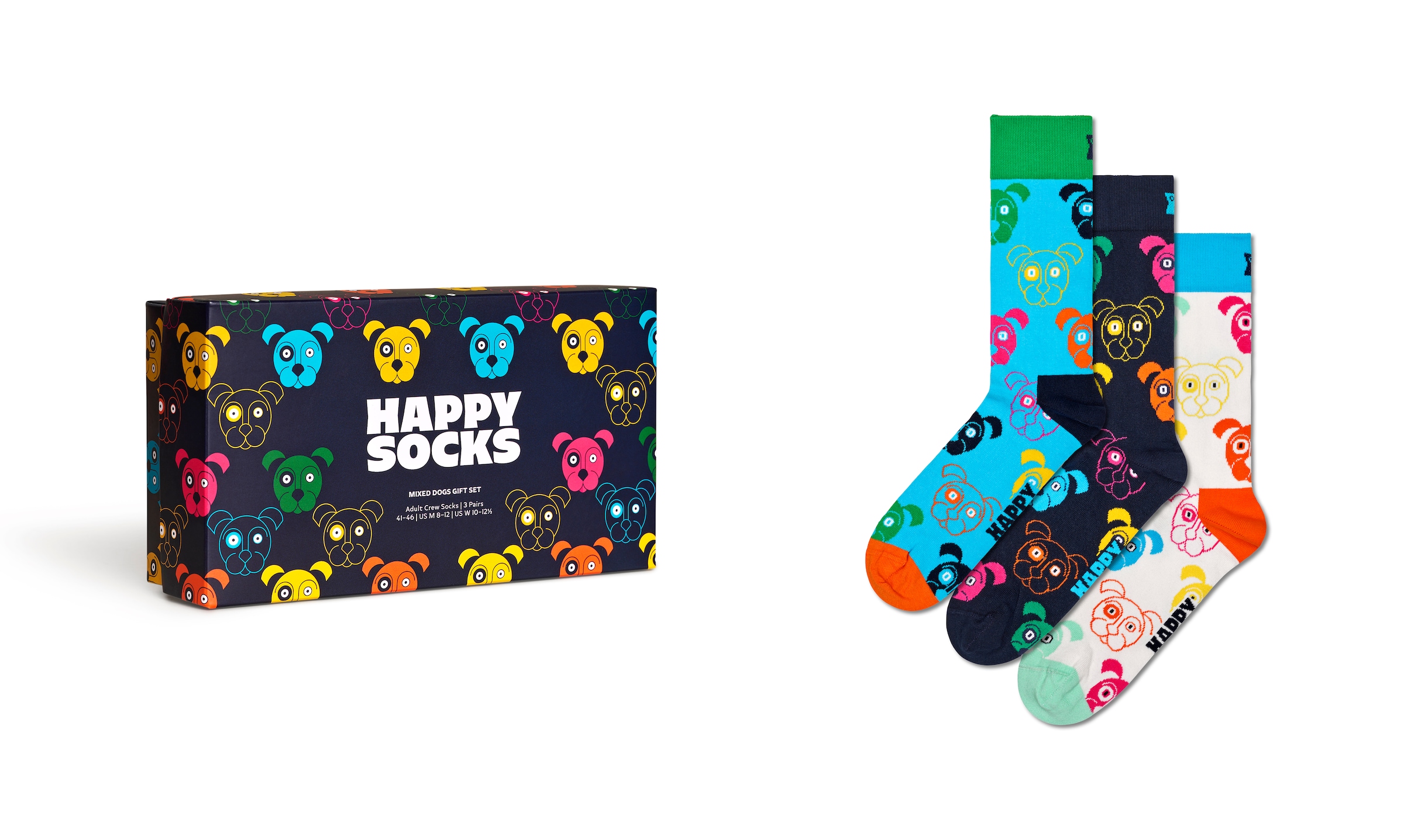 Happy Socks Socken »3-Pack Mixed Dog Socks Gift Set«, (Packung), Hunde-Motiv
