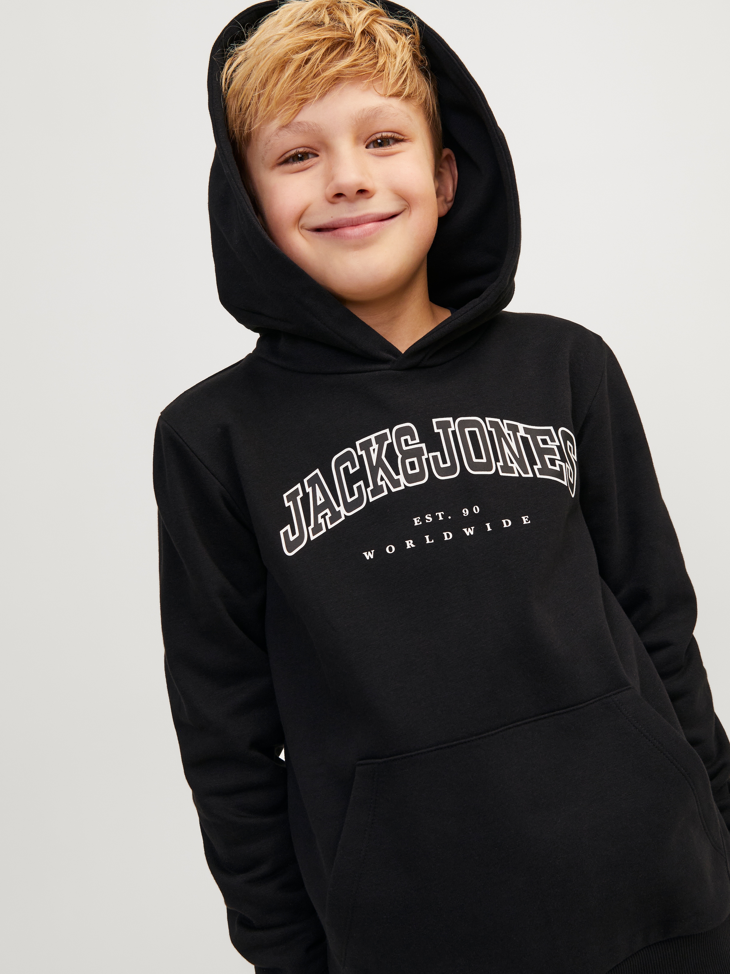 Jack & Jones Junior Kapuzensweatshirt »JJECALEB VARSITY SWEAT HOOD NOOS JNR«