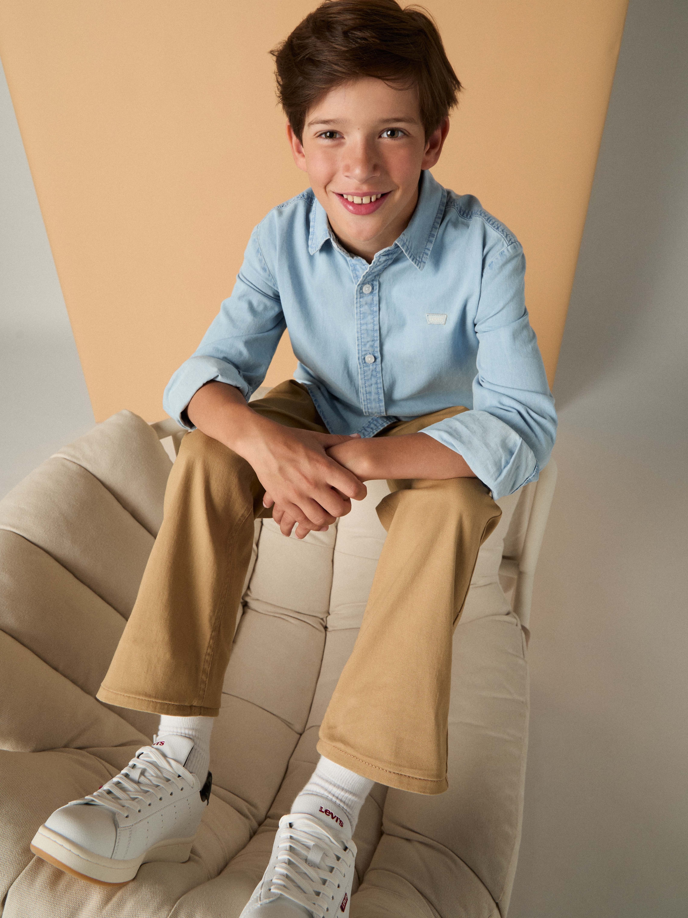 Levi's® Kids Chemise en jean »LVB BATTERY HOUSEMARK SHIRT« avec broderie logo