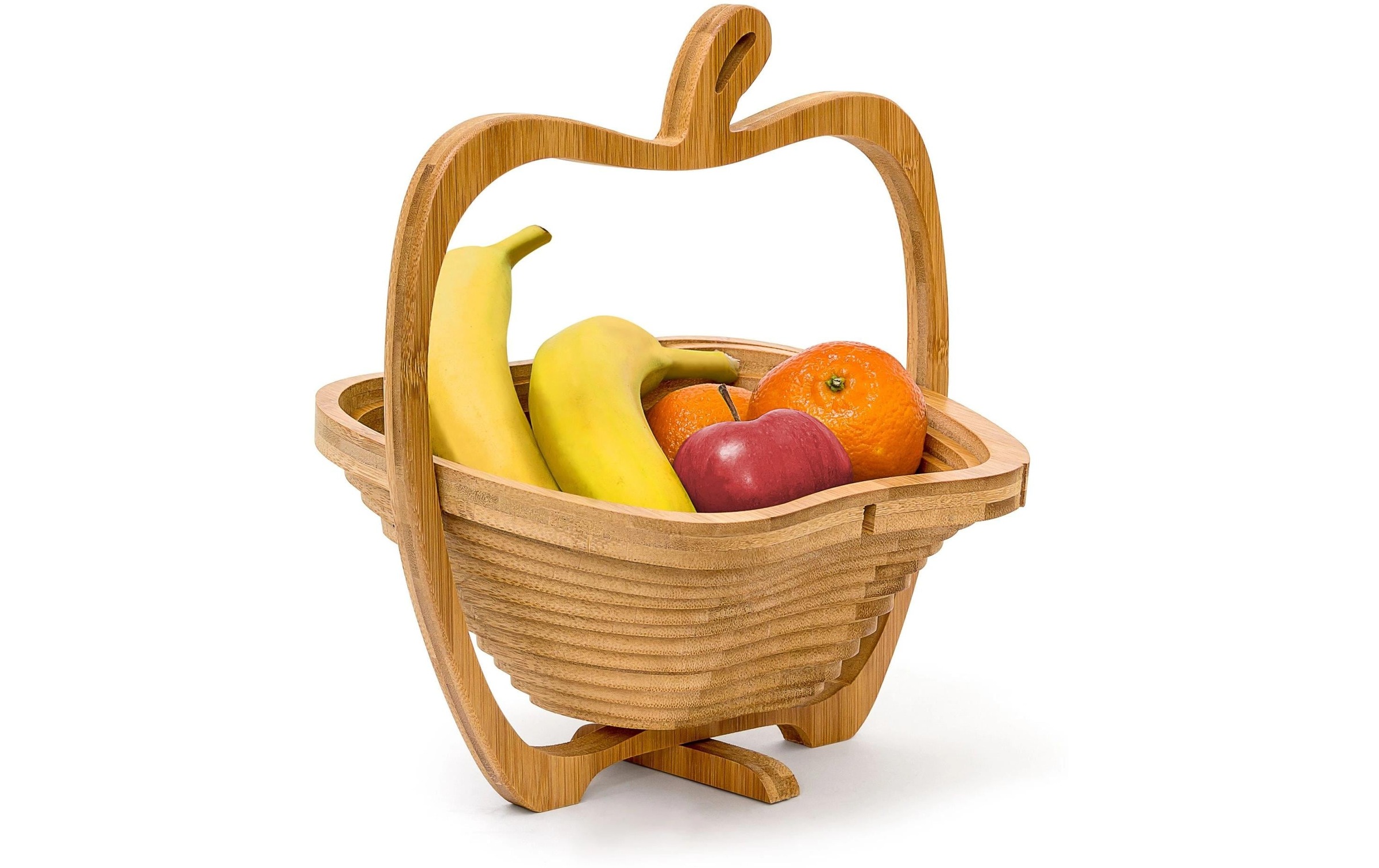 Image of relaxdays Obstschale "Früchtekorb Hellbraun" 1 Stk. aus Bambus