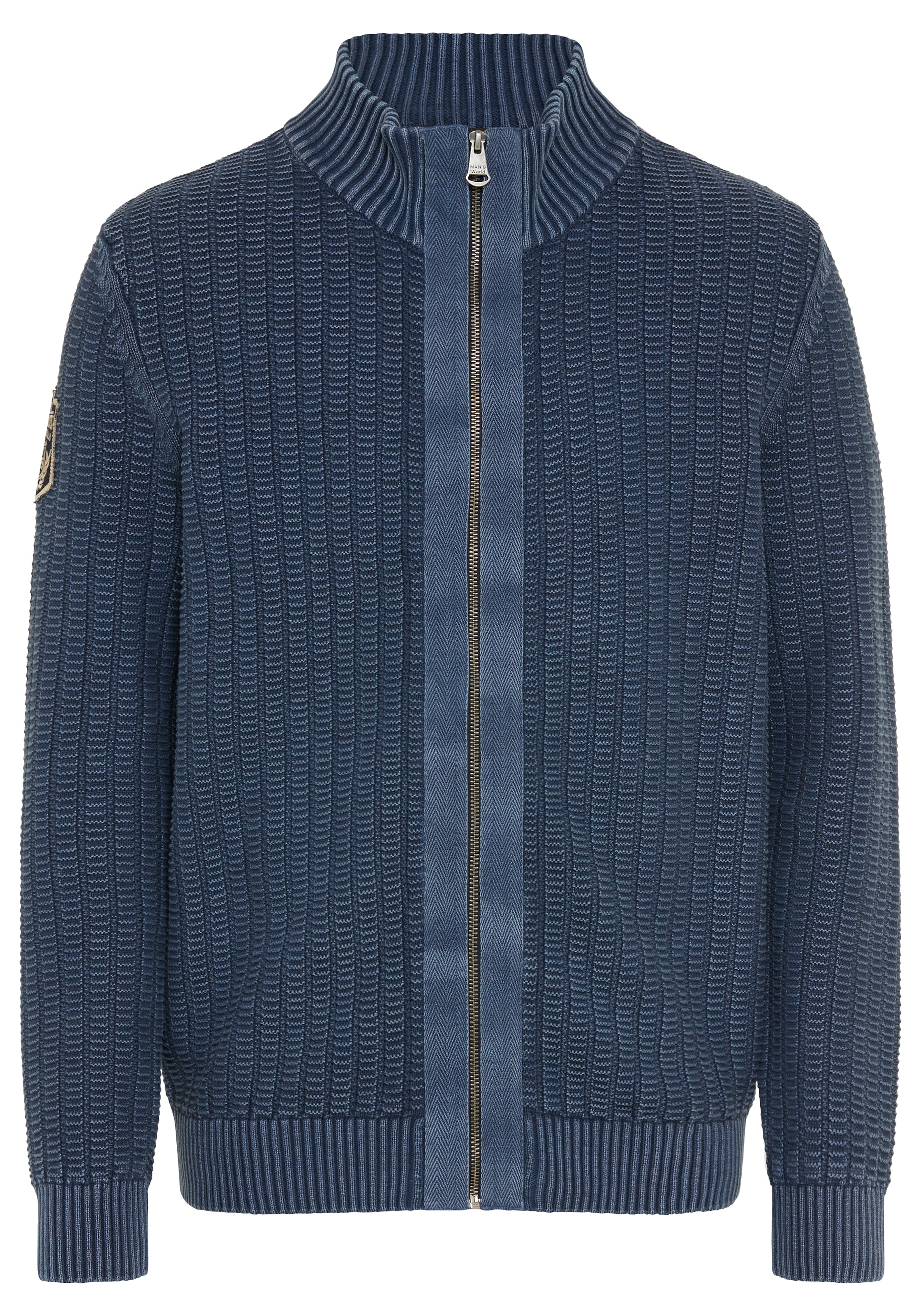 Man's World Strickjacke »Neue Kollektion! Highlight washed Strickstruktur« Regular Fit, Strukturmuster, mit Stehkragen, mit Reissverschluss