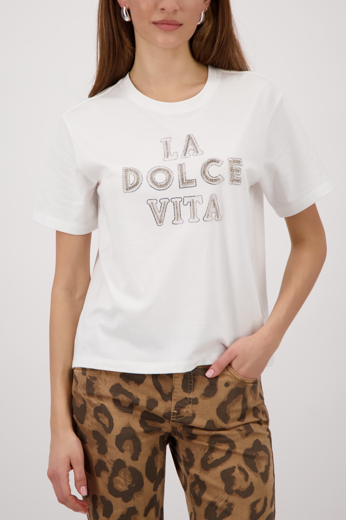 Image of Monari T-Shirt "Schmuckschrift" Regular fit mit Schmuckschrift