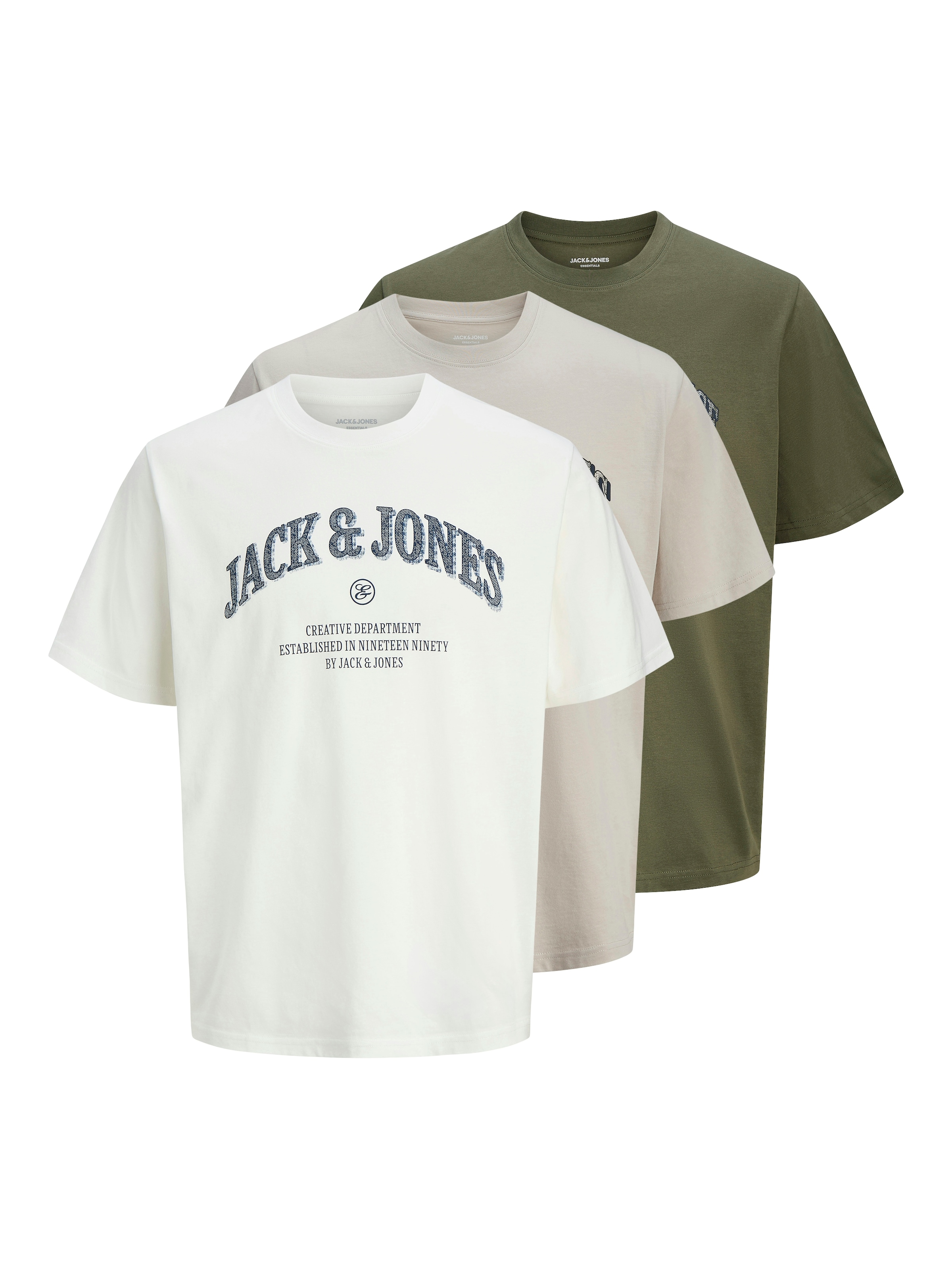 Image of Jack & Jones T-Shirt "JJEDENVER GRAPHIC TEE SS O-NECK 3PK MP" Packung, 3 tlg.