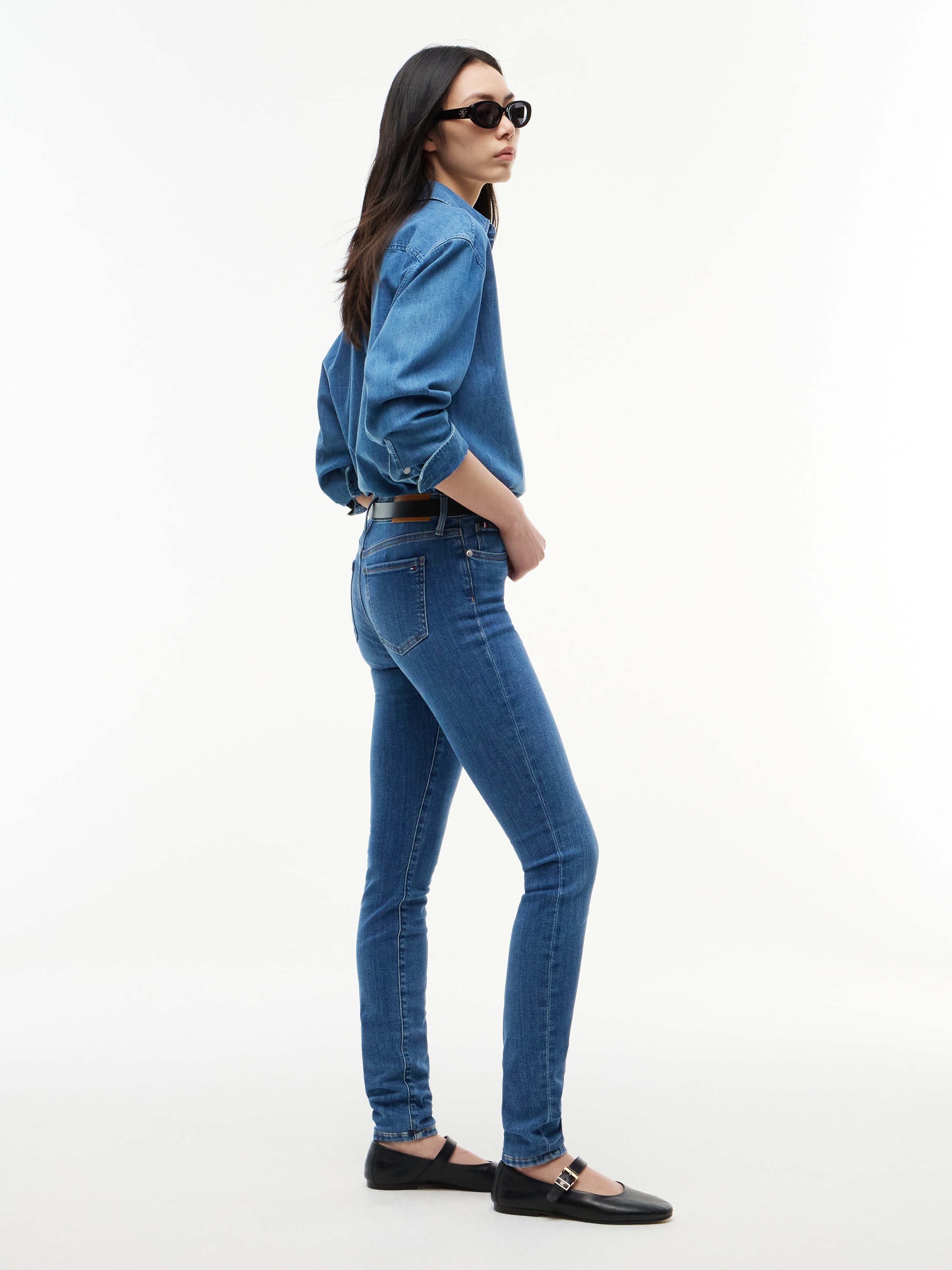 Tommy Hilfiger Jeans skinny »HERITAGE COMO SKINNY RW« avec badge logo Tommy Hilfiger, style 5 poches