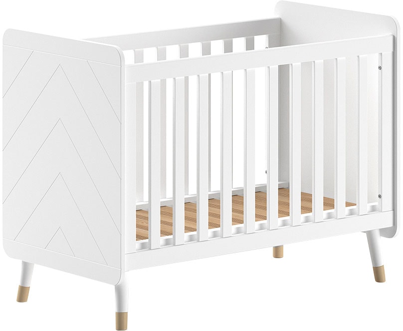 Vipack Lit d'enfant »Billy, Babybett 60/120 cm, 3-fach verstellbarer Lattenrost« L/H/P env. 123,6x96x68 cm, finition de qualité, look moderne,  Exécution MDF laqué, au choix 3 couleurs