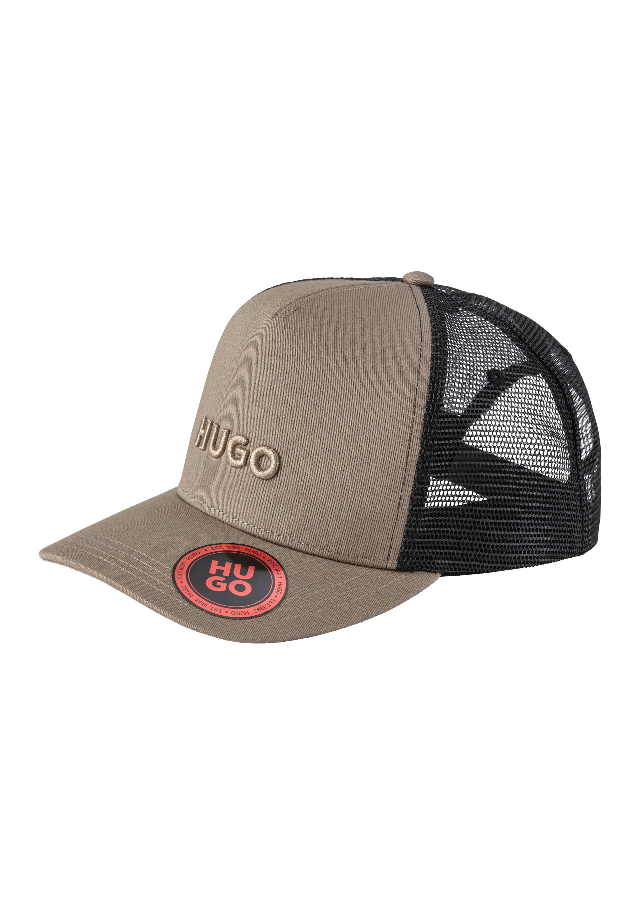 HUGO Fitted Cap »Marsel-Trucker«, aus Twill & Mesh mit 3D Logostickerei, unisex
